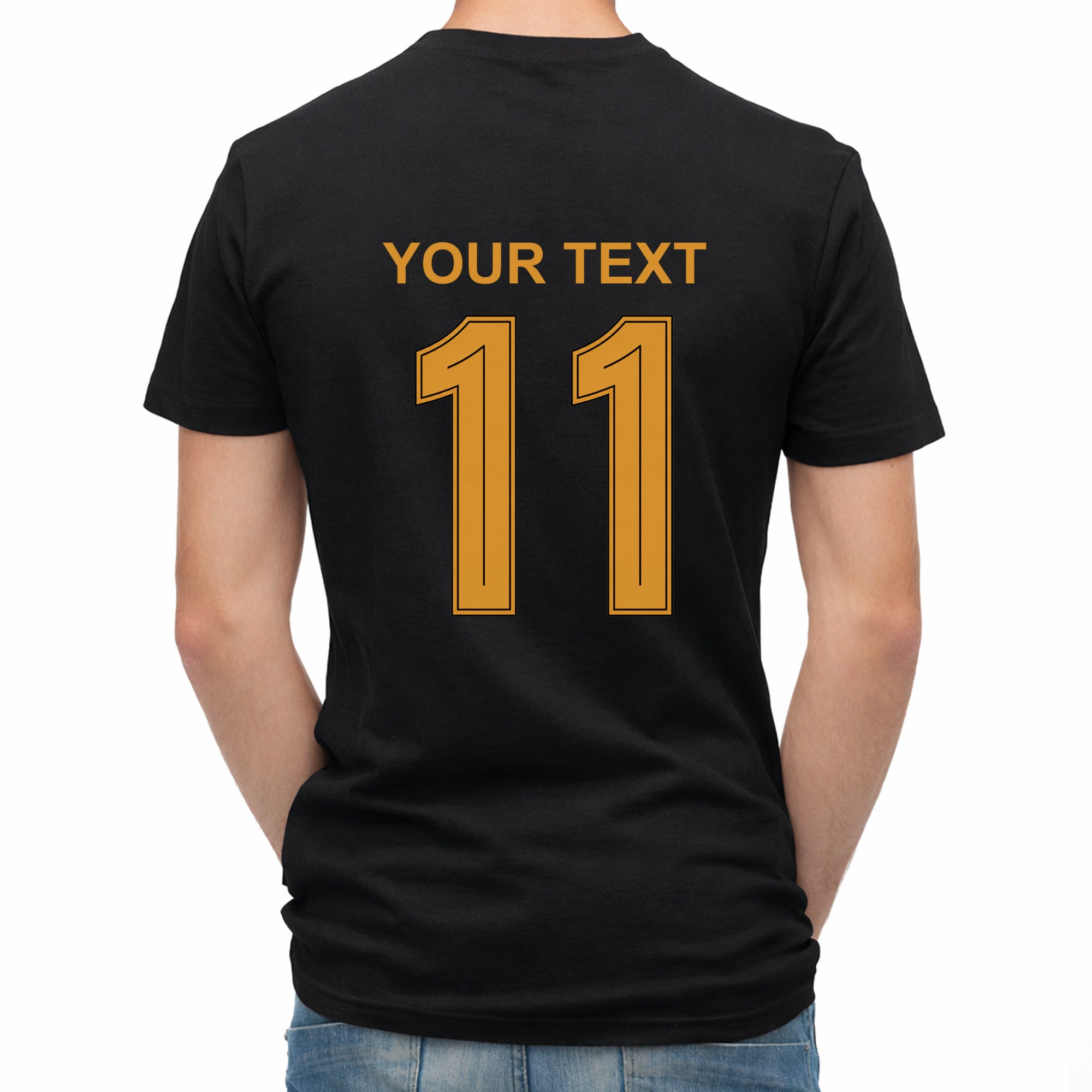 Herren T-Shirt mit eigenem Druck, Schriftzug und Nummer 11 vorne und hinten Deutschland