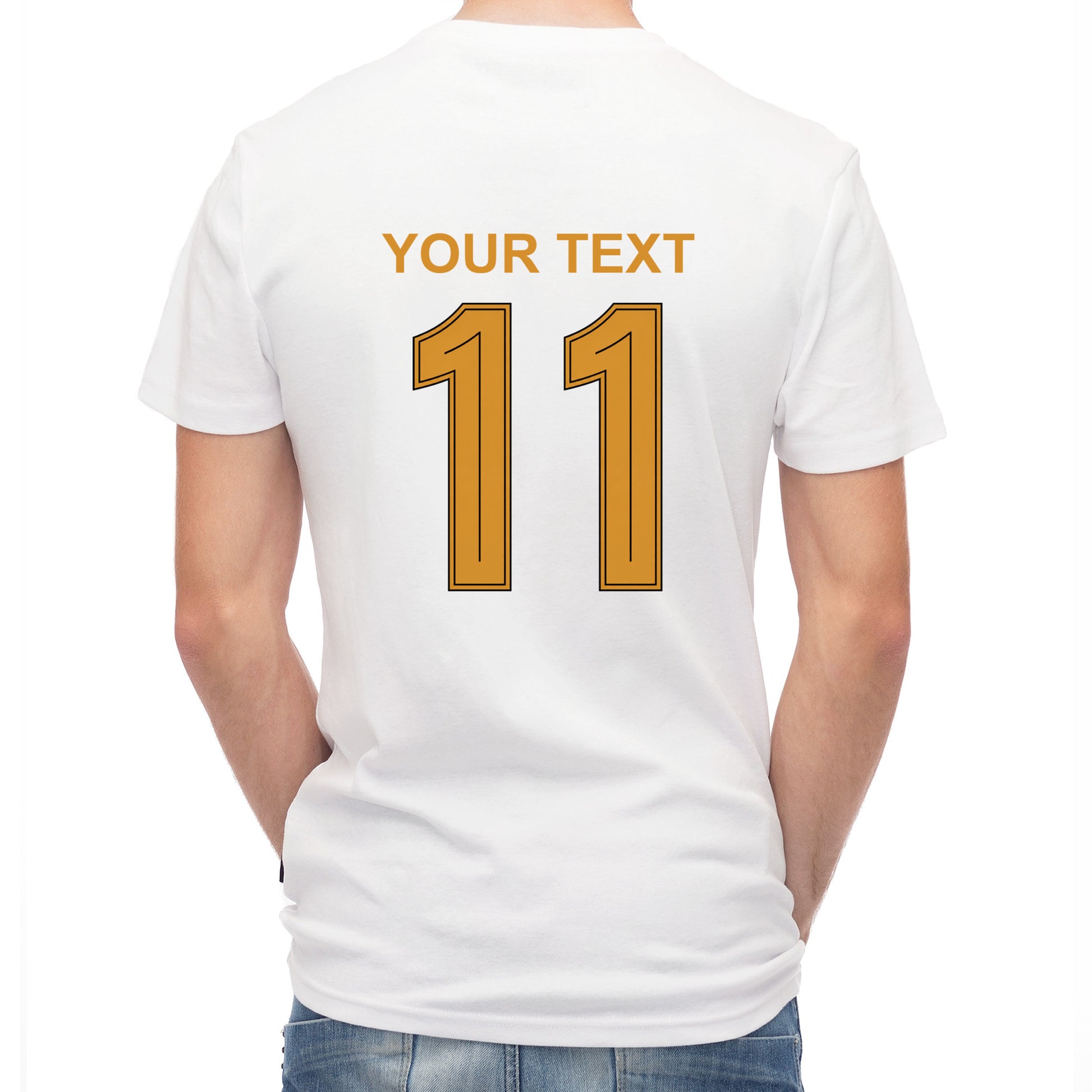 Herren T-Shirt mit eigenem Druck, Schriftzug und Nummer 11 vorne und hinten Deutschland