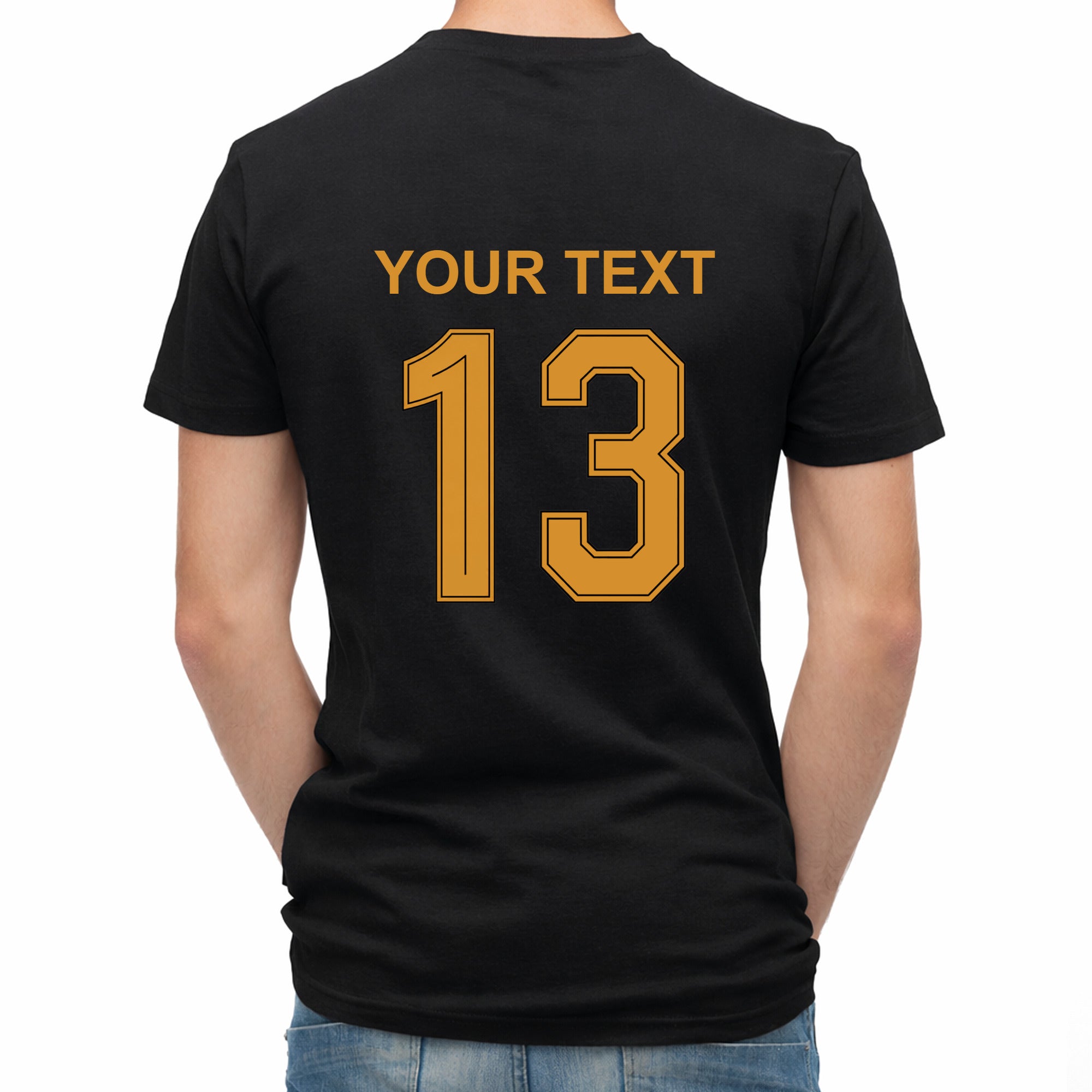 Herren T-Shirt mit eigenem Druck, Schriftzug und Nummer 13 vorne und hinten Deutschland
