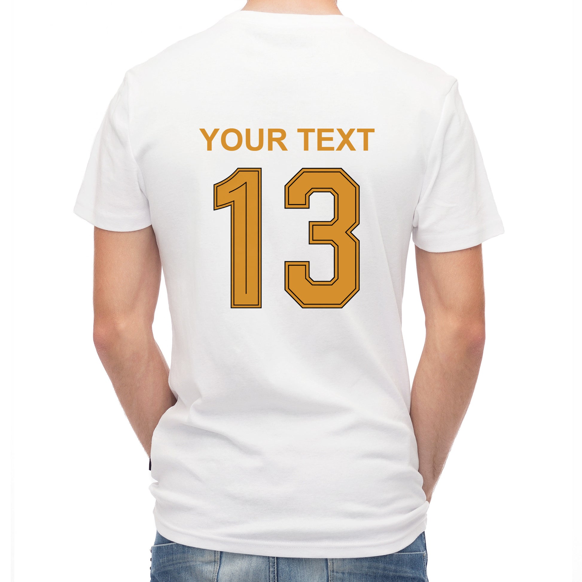 Herren T-Shirt mit eigenem Druck, Schriftzug und Nummer 13 vorne und hinten Deutschland