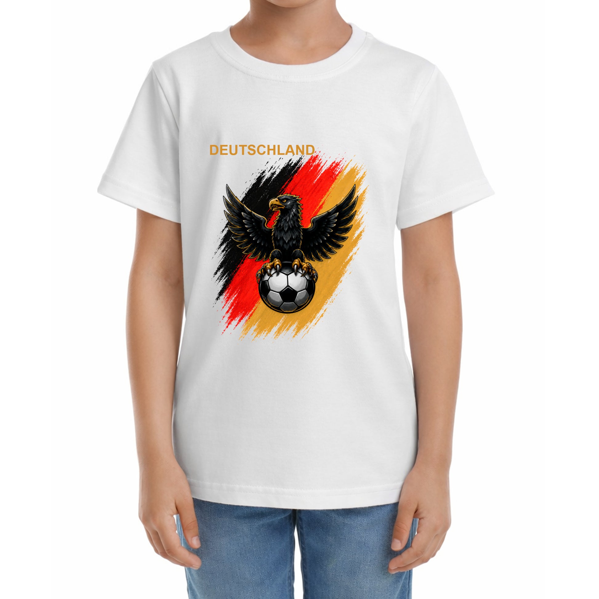 Kinder T-Shirt mit eigenem Druck, Schriftzug und Nummer 9 vorne und hinten Deutschland