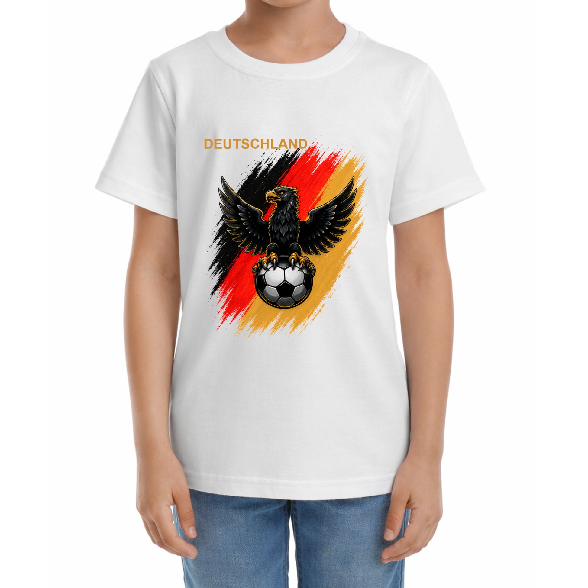 Kinder T-Shirt mit eigenem Druck, Schriftzug und Nummer 13 vorne und hinten Deutschland