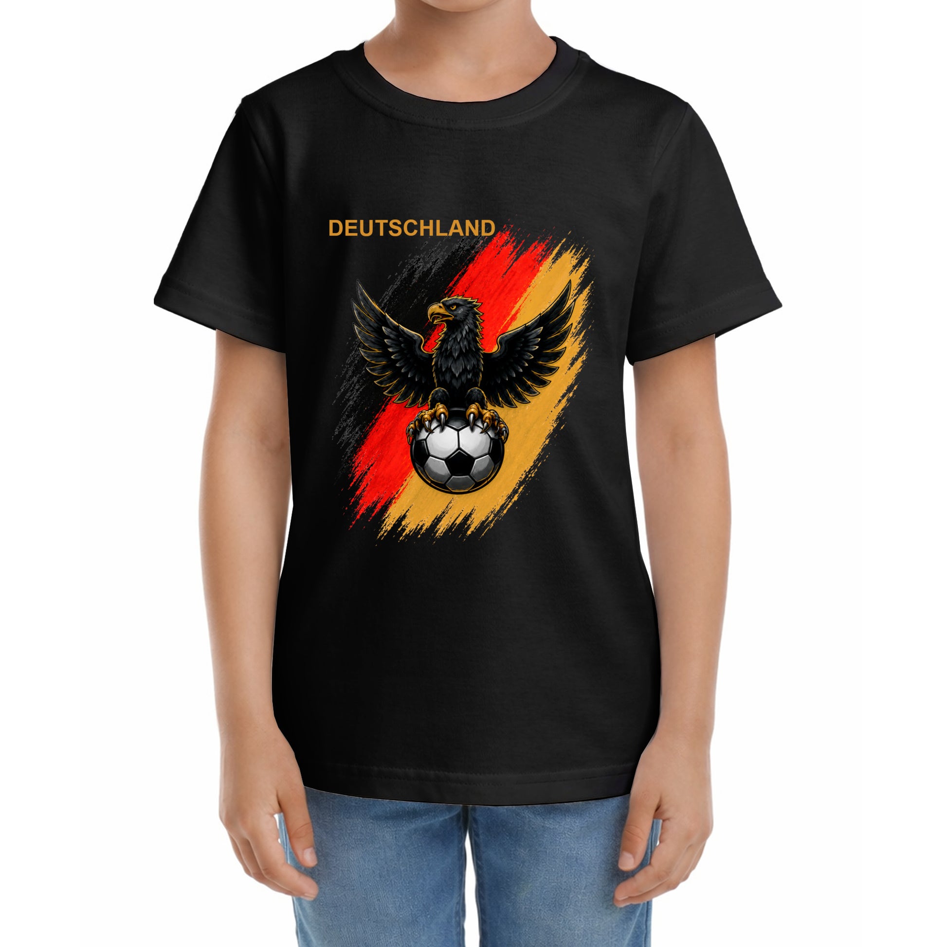 Kinder T-Shirt mit eigenem Druck, Schriftzug und Nummer 13 vorne und hinten Deutschland
