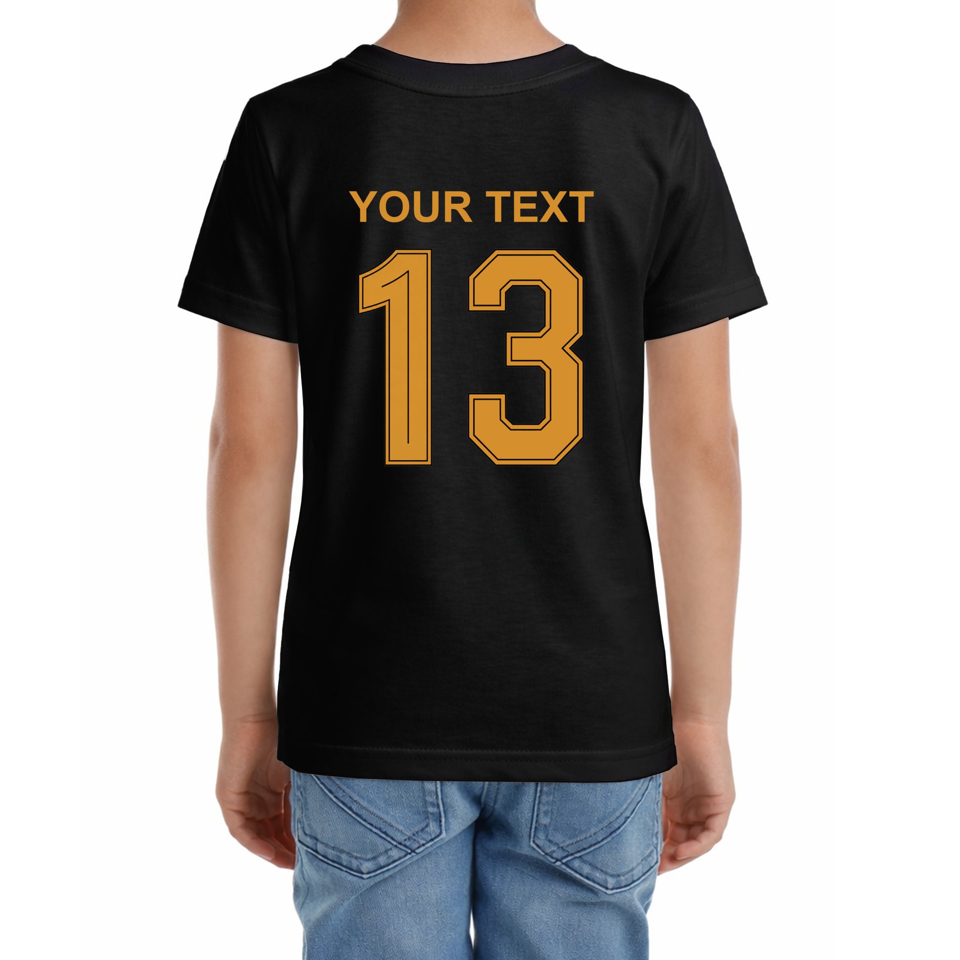 Kinder T-Shirt mit eigenem Druck, Schriftzug und Nummer 13 vorne und hinten Deutschland