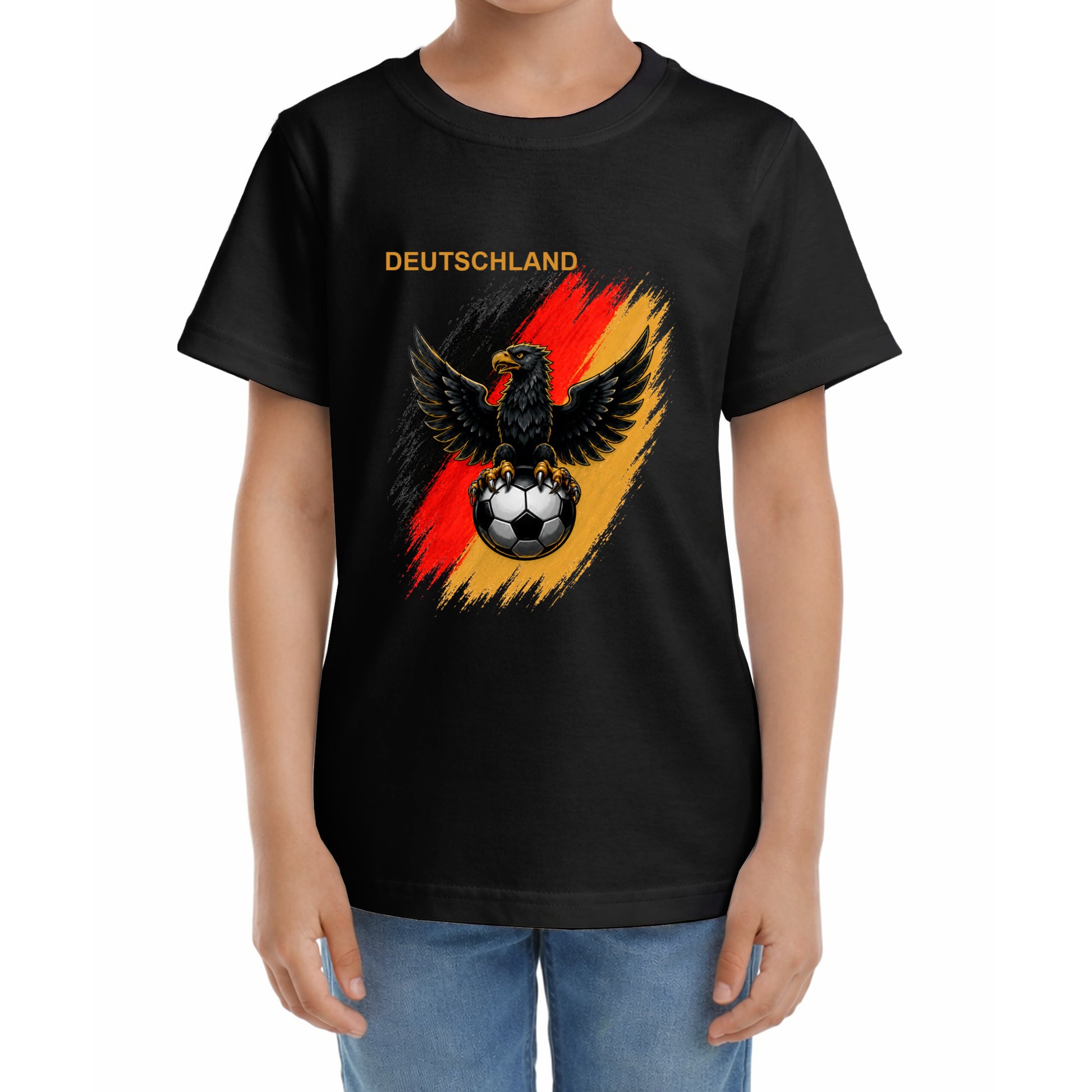 Kinder T-Shirt mit eigenem Druck, Schriftzug und Nummer 7 vorne und hinten Deutschland