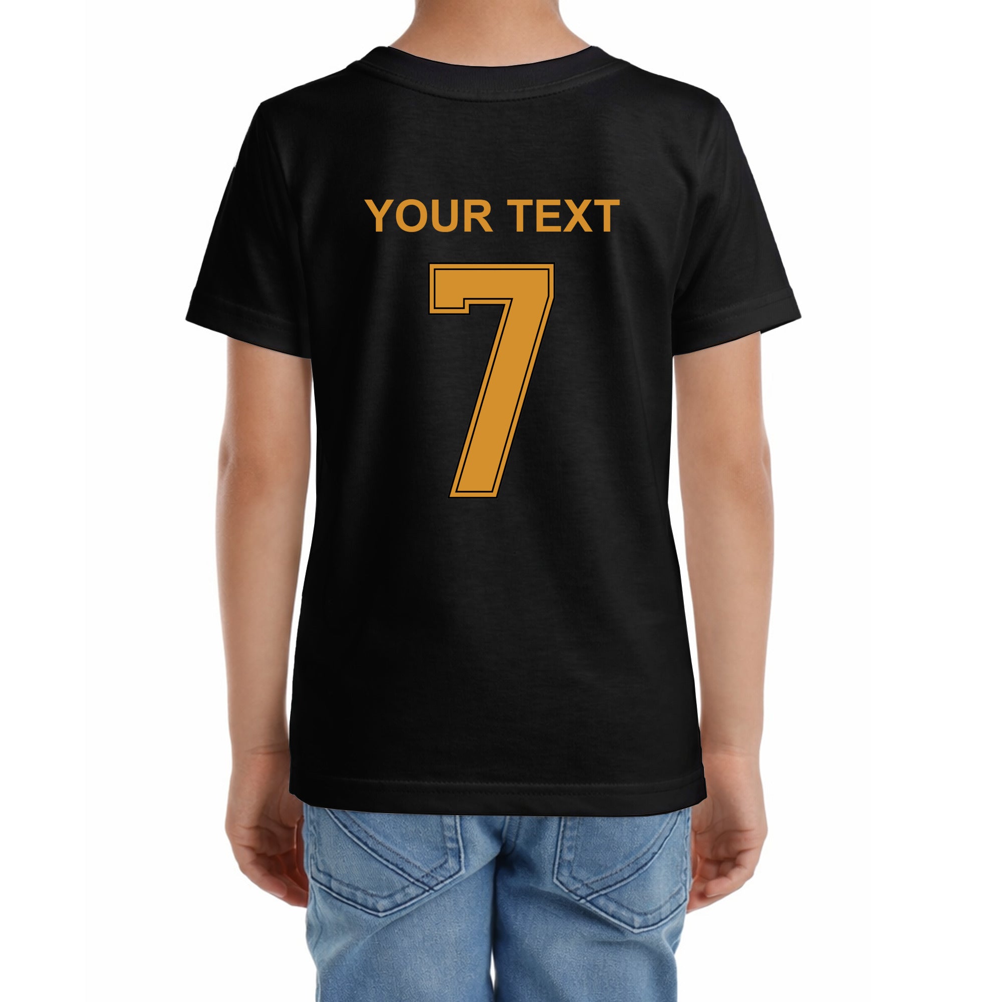 Kinder T-Shirt mit eigenem Druck, Schriftzug und Nummer 7 vorne und hinten Deutschland
