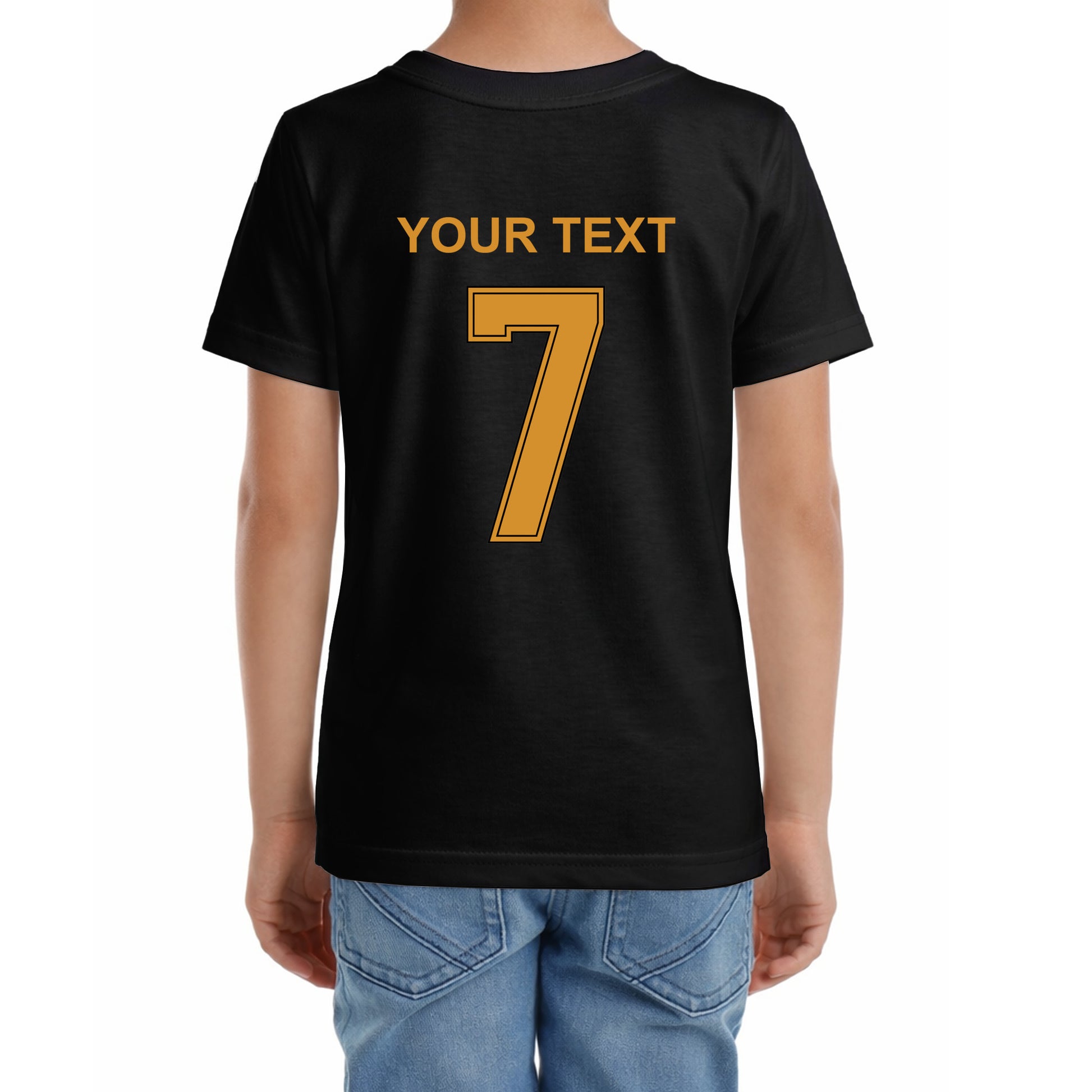 Kinder T-Shirt mit eigenem Druck, Schriftzug und Nummer 7 vorne und hinten Deutschland
