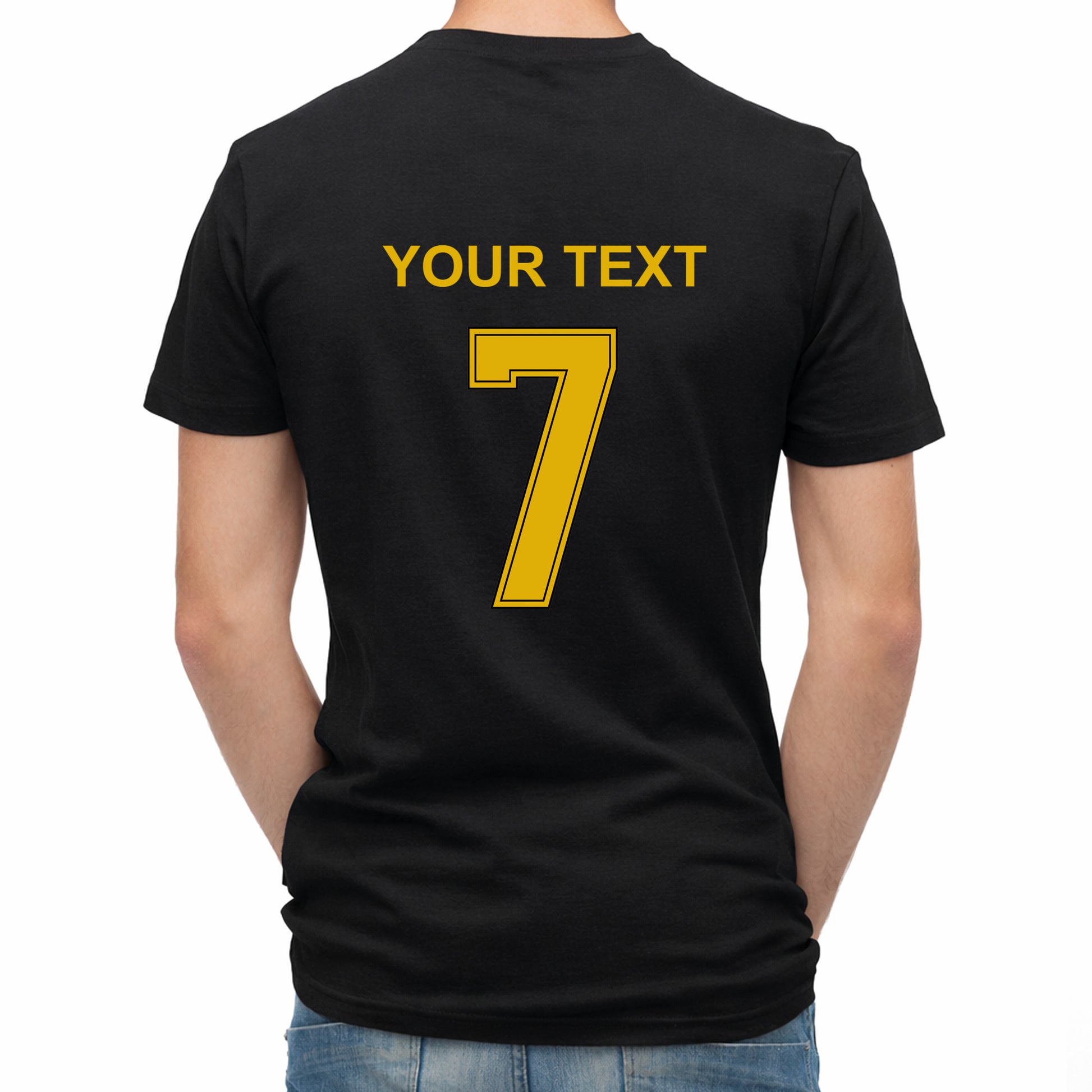 Herren Fußball-T-Shirt mit Nummer 7 Brasilien – eigener Text vorne und hinten