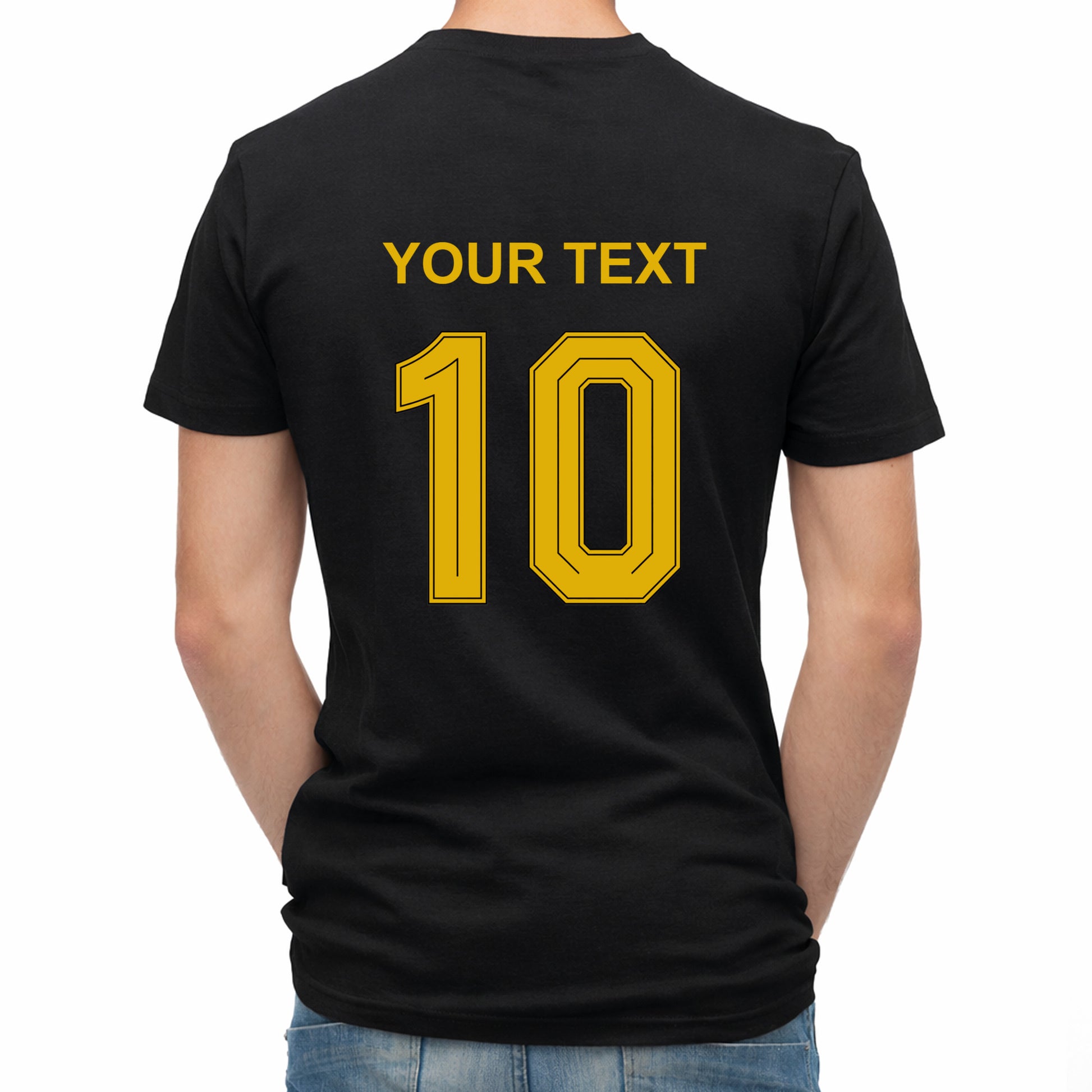 Herren Fußball-T-Shirt mit Nummer 10 Brasilien – eigener Text vorne und hinten