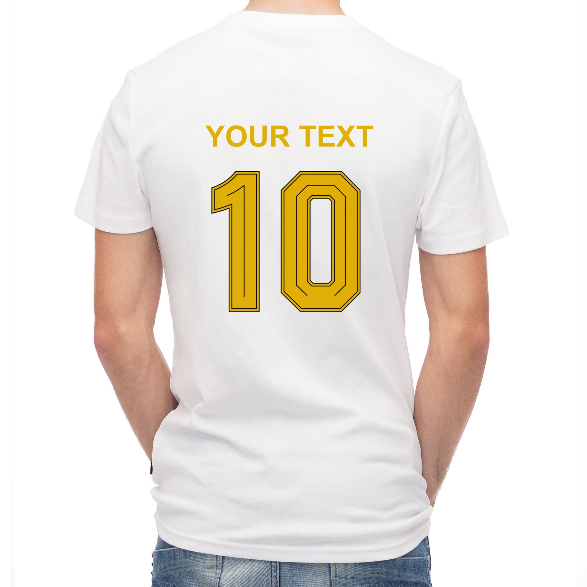 Herren Fußball-T-Shirt mit Nummer 10 Brasilien – eigener Text vorne und hinten