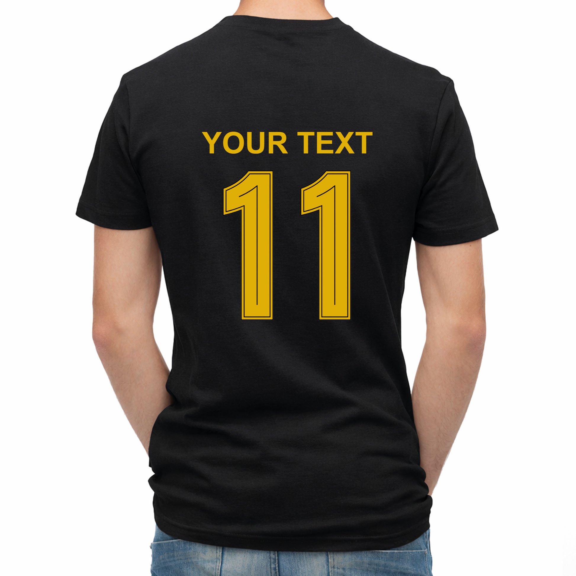 Herren Fußball-T-Shirt mit Nummer 11 Brasilien – eigener Text vorne und hinten