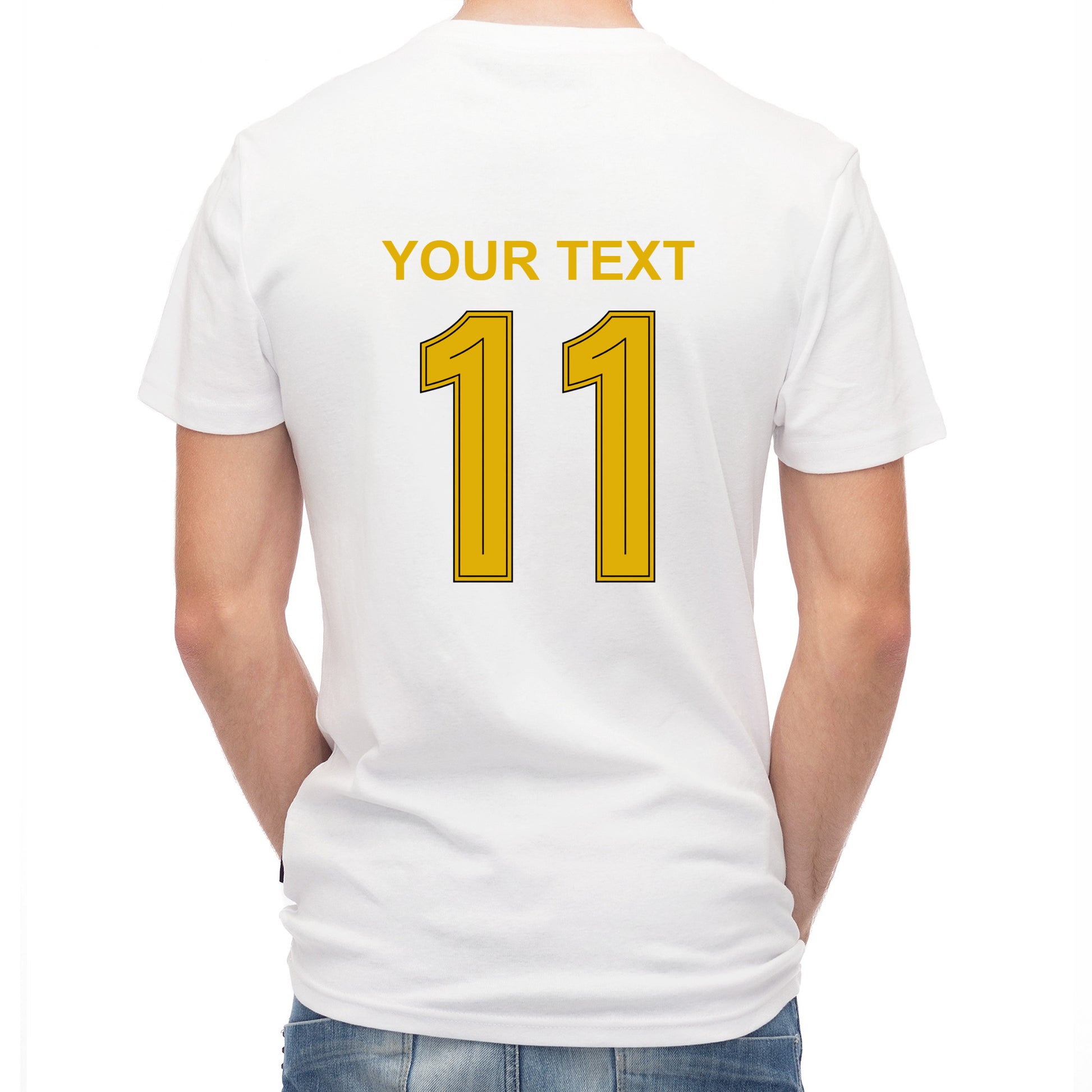 Herren Fußball-T-Shirt mit Nummer 11 Brasilien – eigener Text vorne und hinten