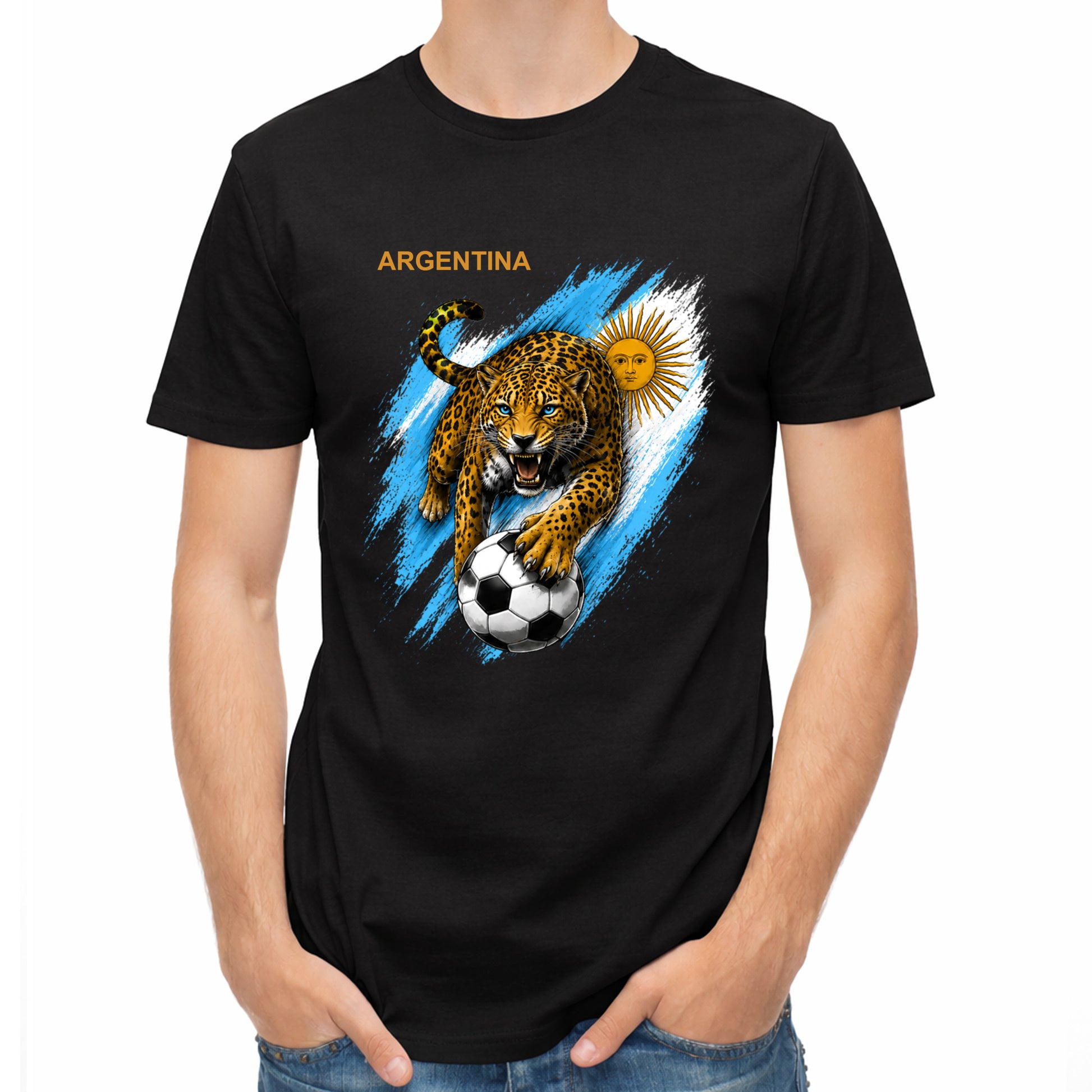 Herren Fußball-T-Shirt mit Nummer 11 Argentinien – eigener Text vorne und hinten