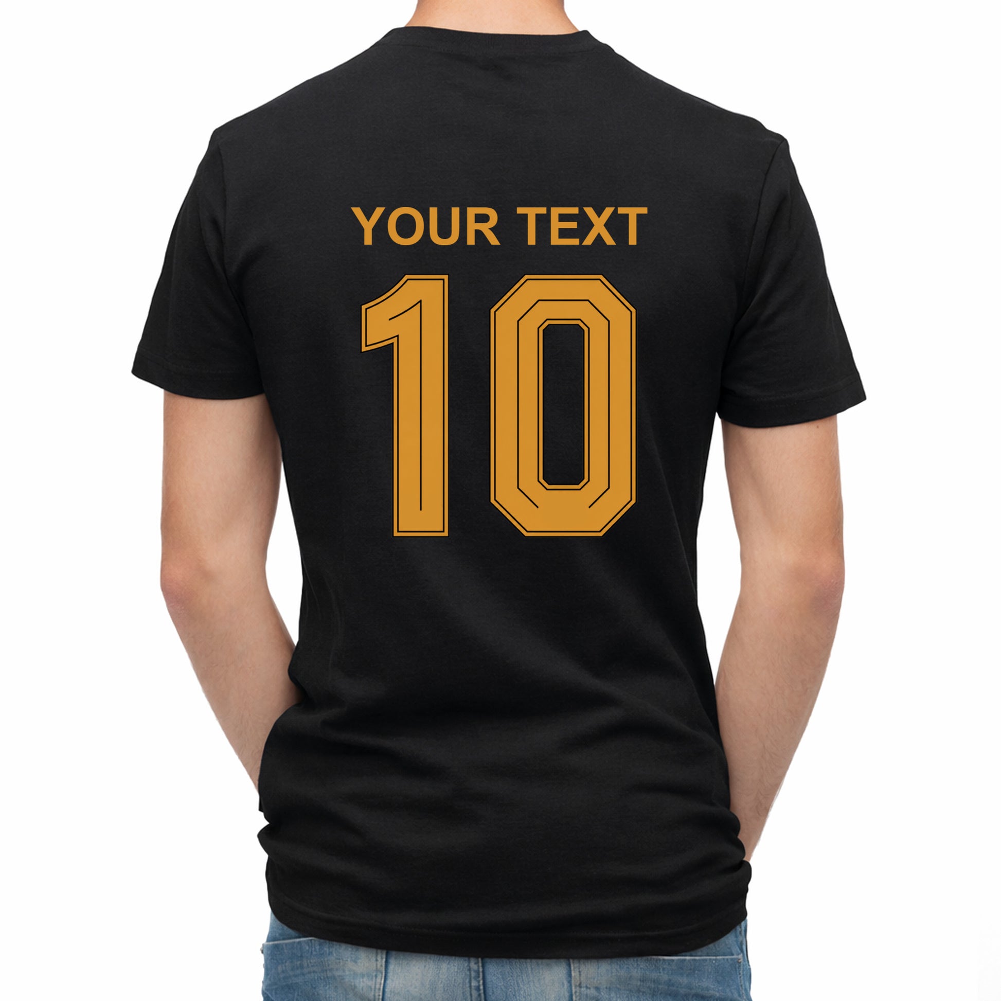 Herren Fußball-T-Shirt mit Nummer 10 Argentinien – eigener Text vorne und hinten