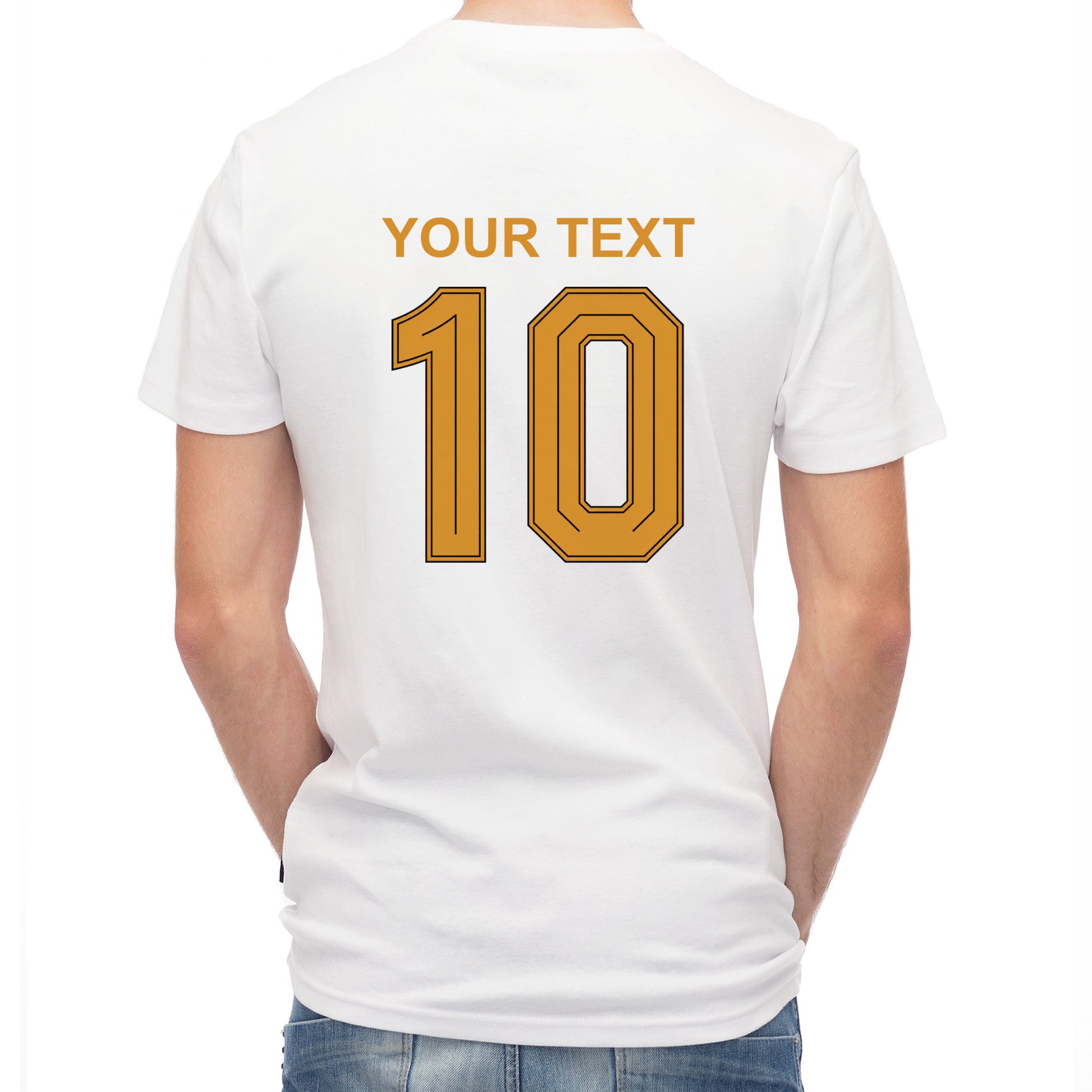 Herren Fußball-T-Shirt mit Nummer 10 Argentinien – eigener Text vorne und hinten