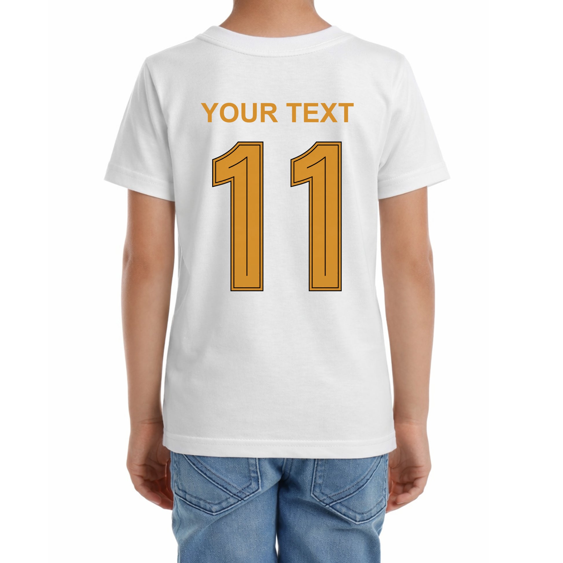 Kinder Fußball-T-Shirt mit Nummer 11 Argentinien – eigener Text vorne und hinten