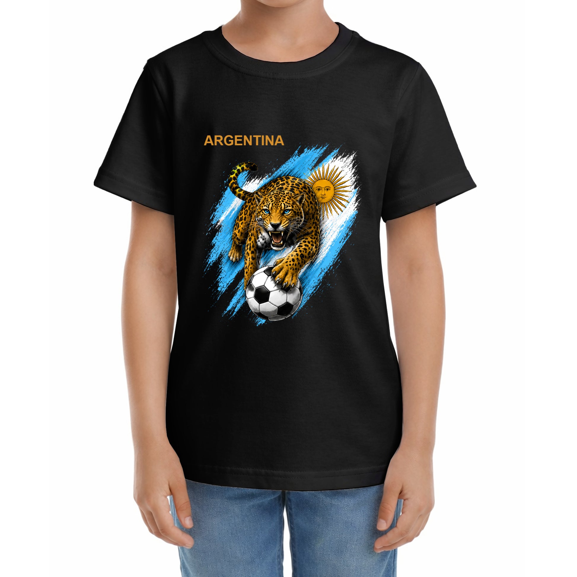 Kinder Fußball-T-Shirt mit Nummer 11 Argentinien – eigener Text vorne und hinten