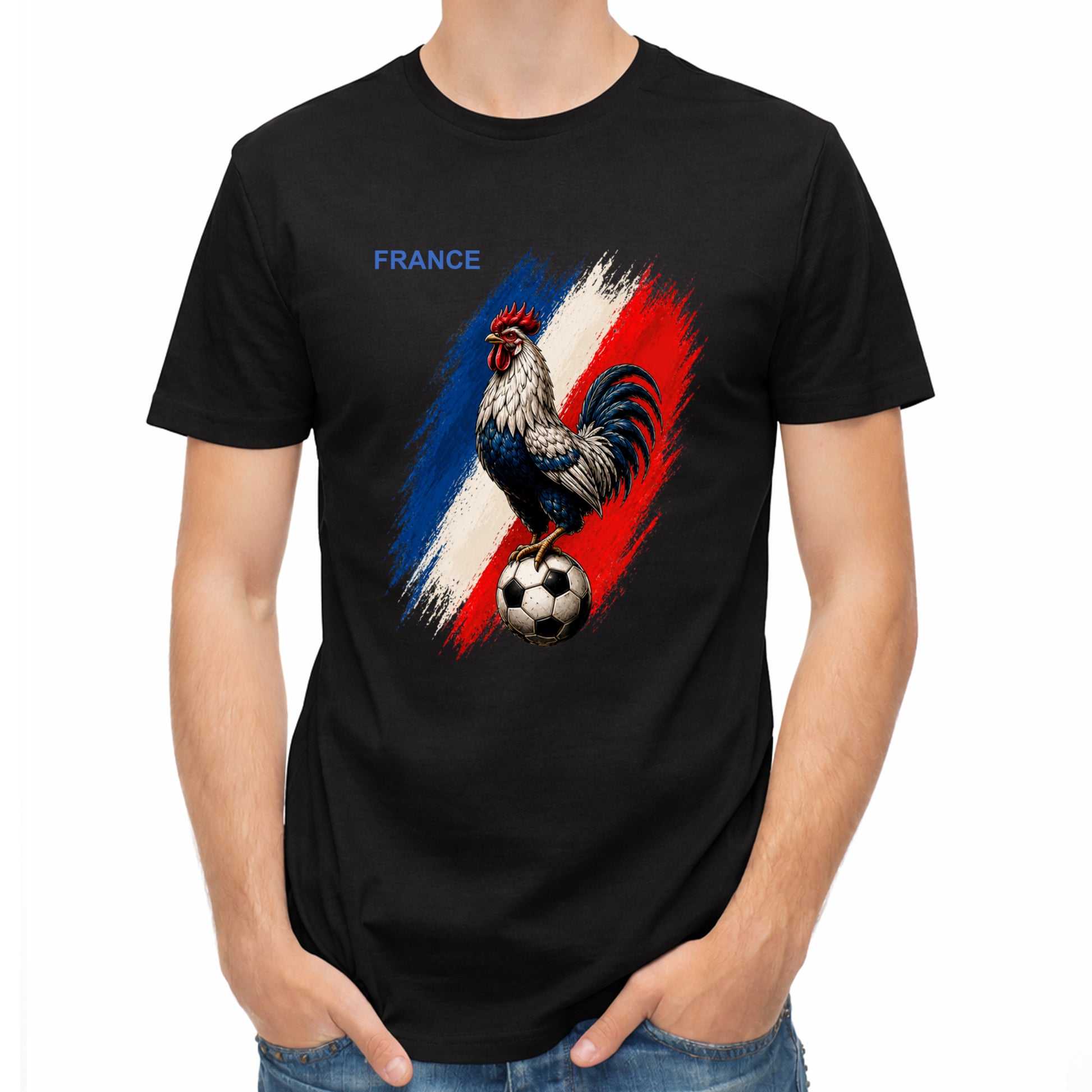 Herren Fußball-T-Shirt mit Nummer 7 Frankreich – eigener Text vorne und hinten