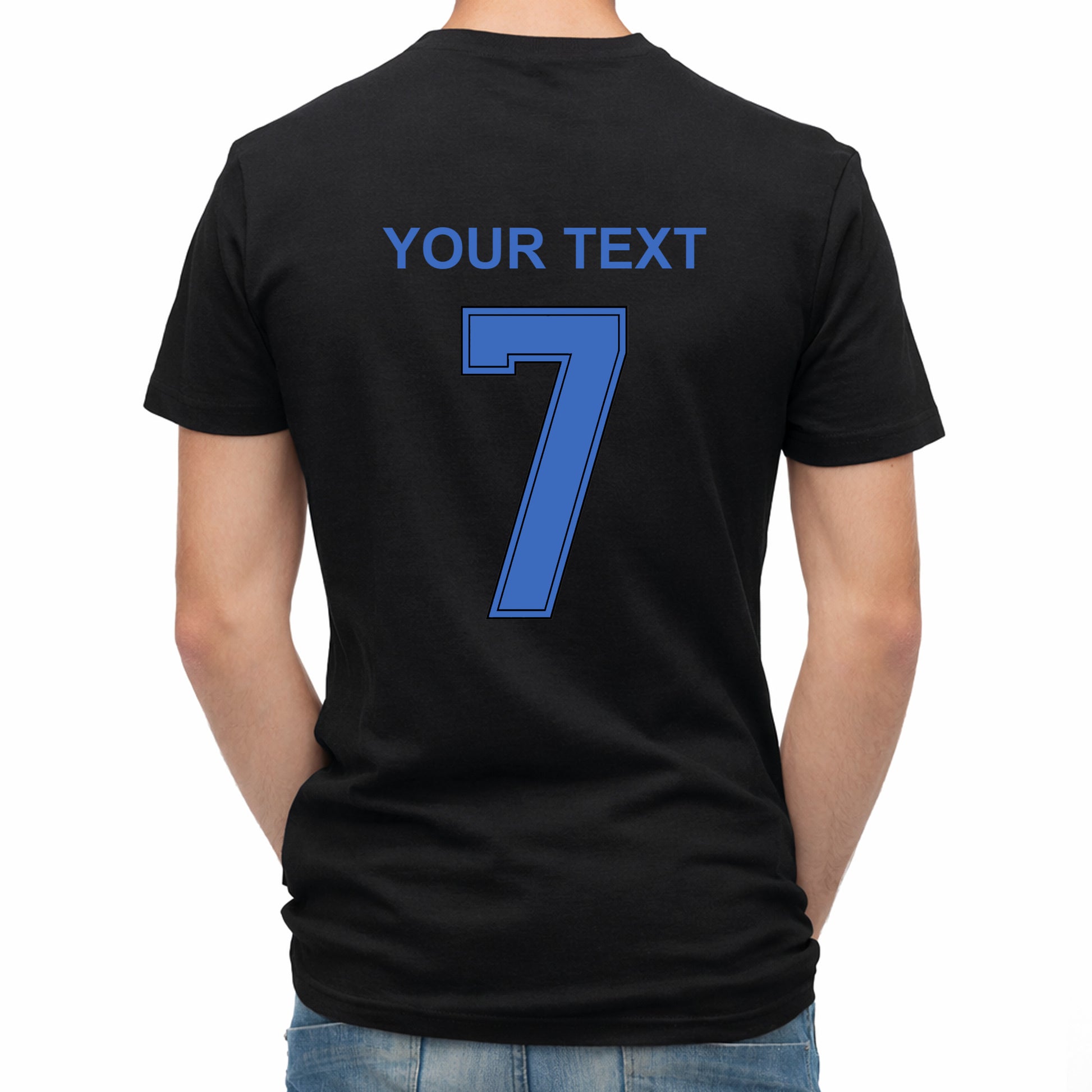Herren Fußball-T-Shirt mit Nummer 7 Frankreich – eigener Text vorne und hinten