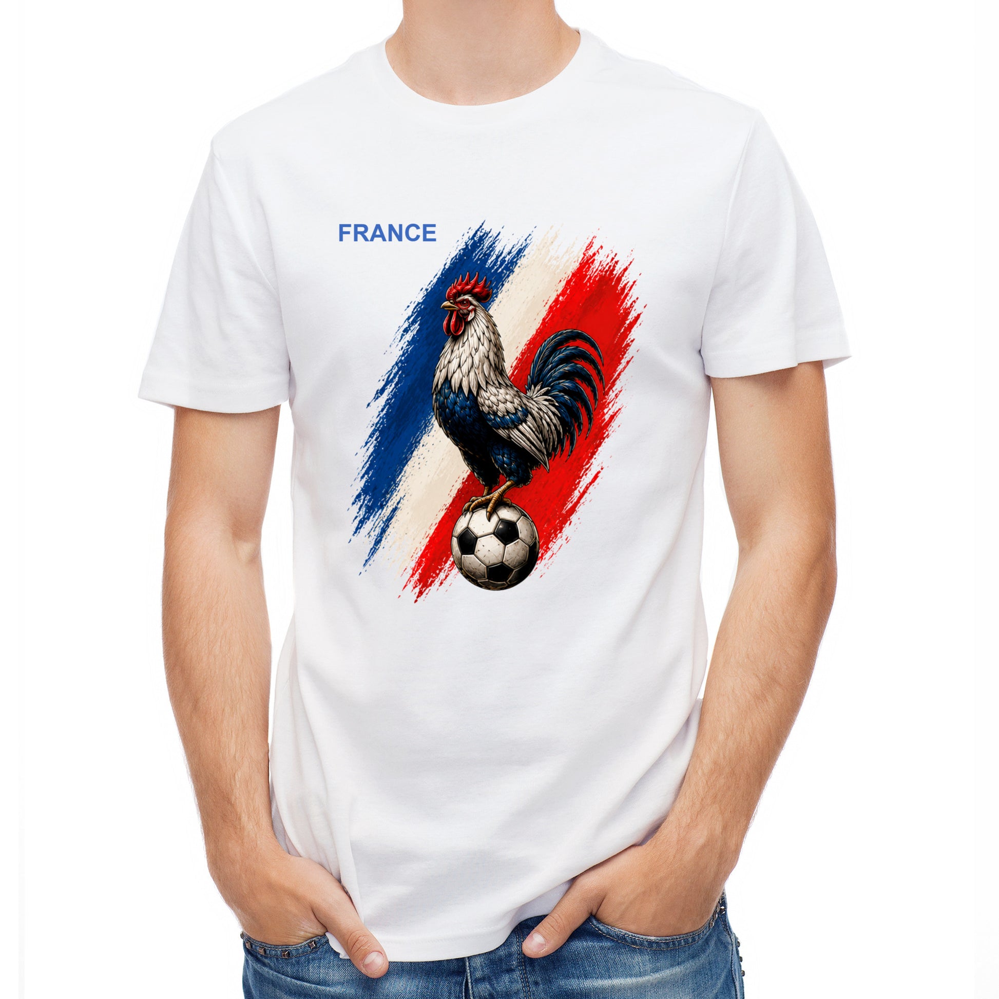 Herren Fußball-T-Shirt mit Nummer 7 Frankreich – eigener Text vorne und hinten