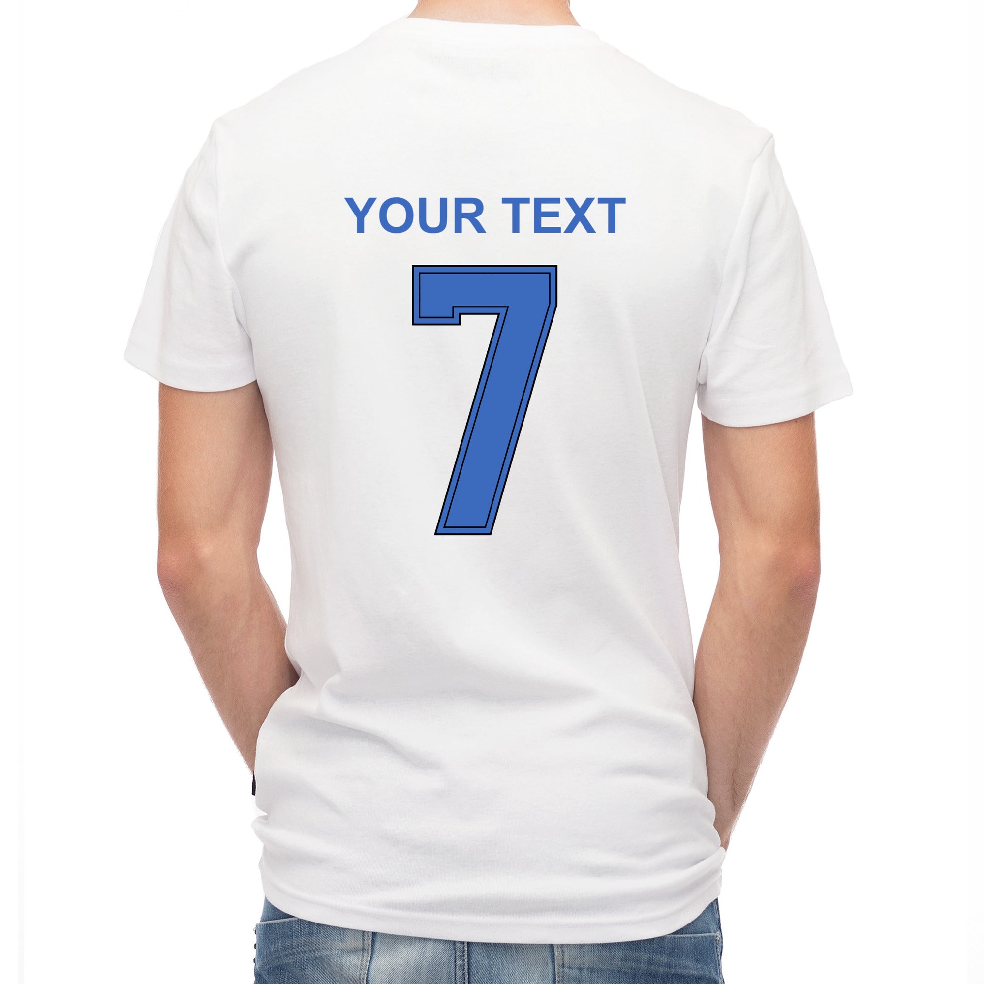 Herren Fußball-T-Shirt mit Nummer 7 Frankreich – eigener Text vorne und hinten