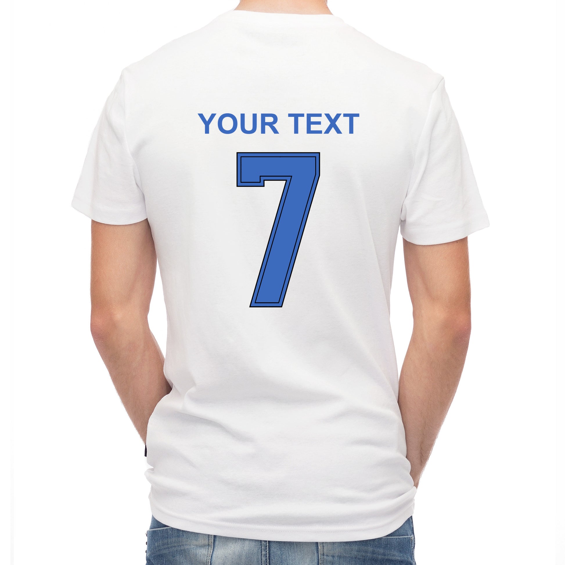 Herren Fußball-T-Shirt mit Nummer 7 Frankreich – eigener Text vorne und hinten
