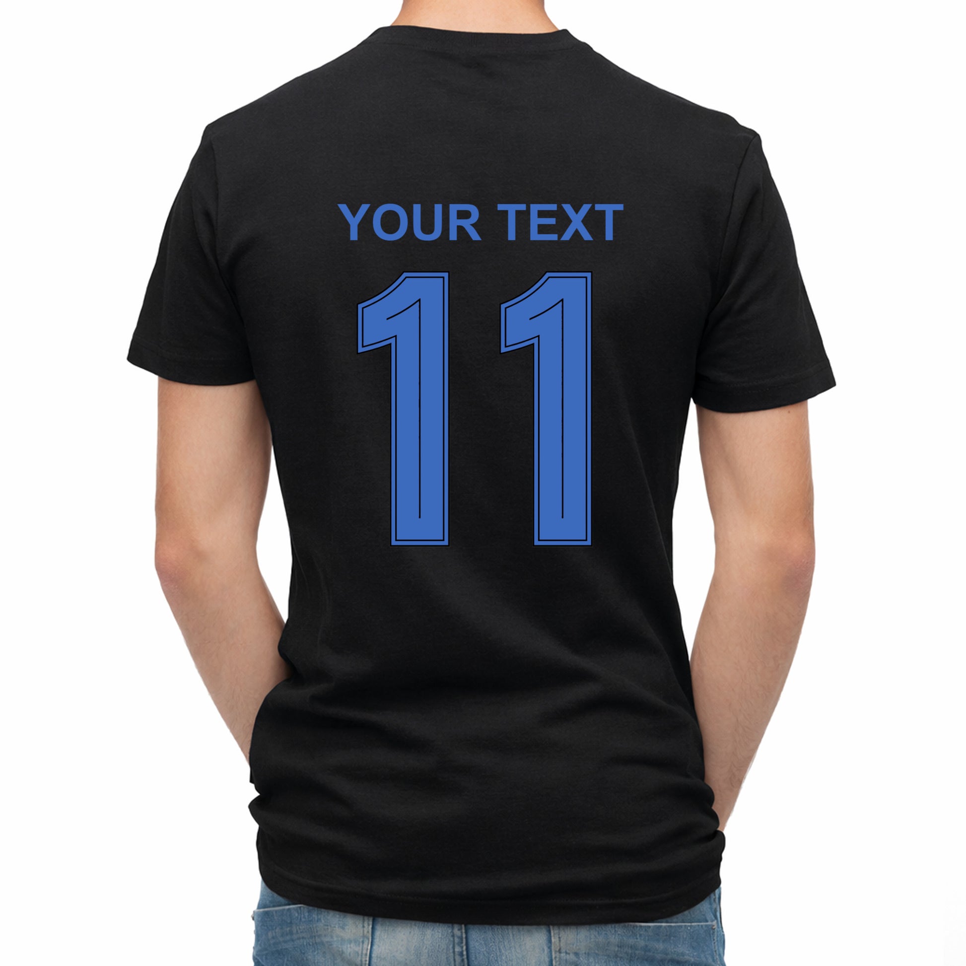 Herren Fußball-T-Shirt mit Nummer 11 Frankreich – eigener Text vorne und hinten
