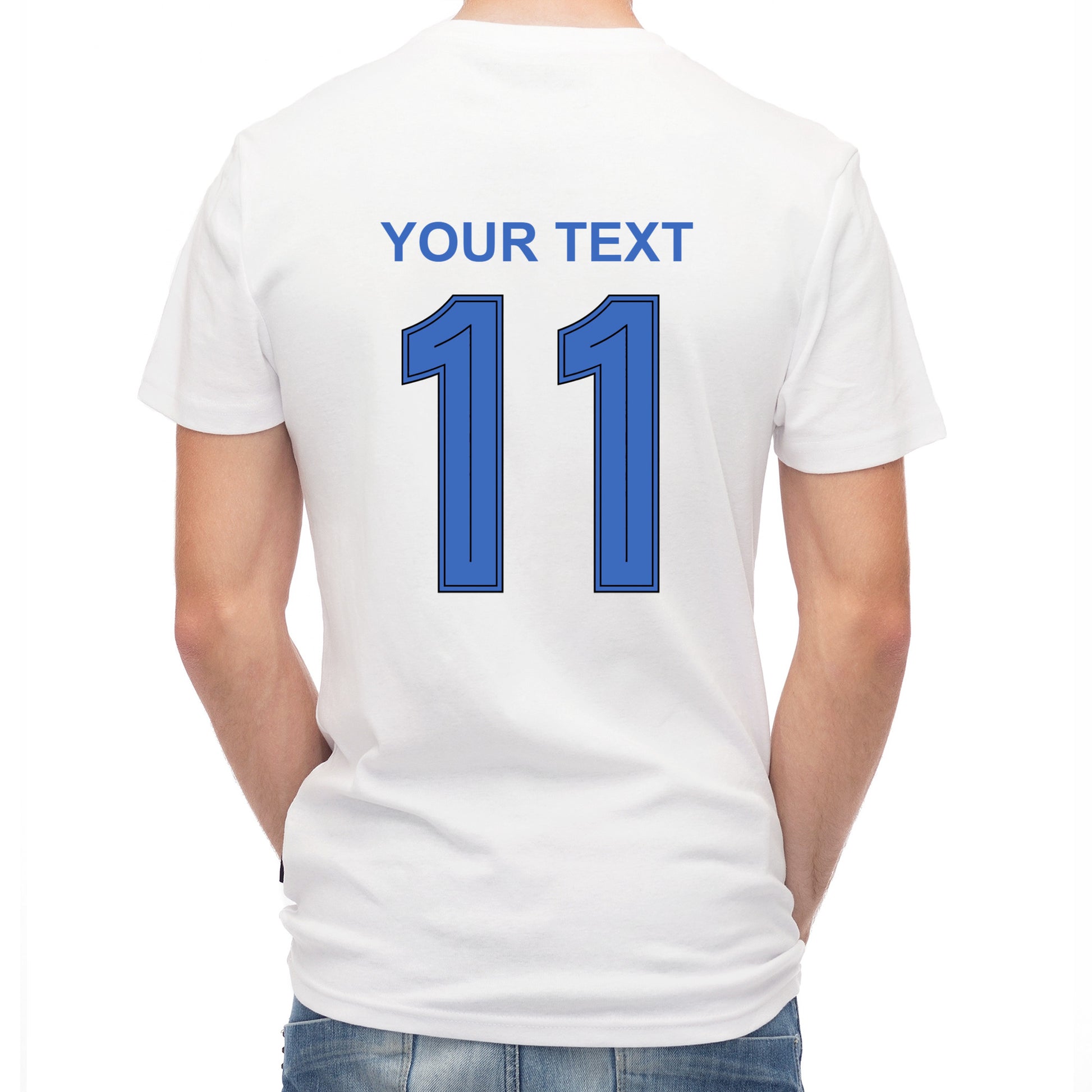 Herren Fußball-T-Shirt mit Nummer 11 Frankreich – eigener Text vorne und hinten