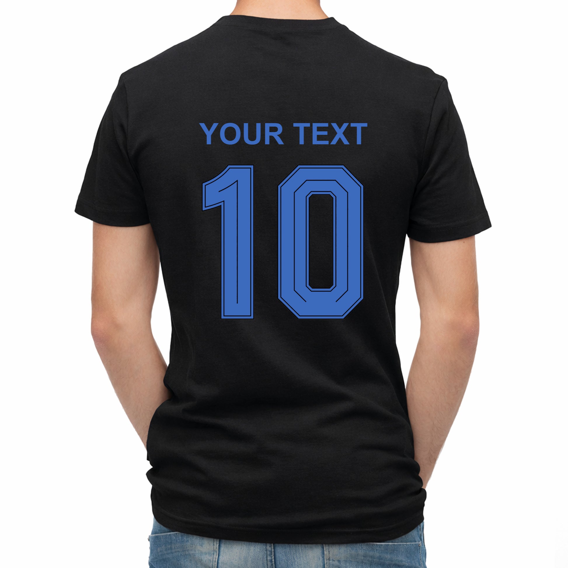 Herren Fußball-T-Shirt mit Nummer 10 Frankreich – eigener Text vorne und hinten