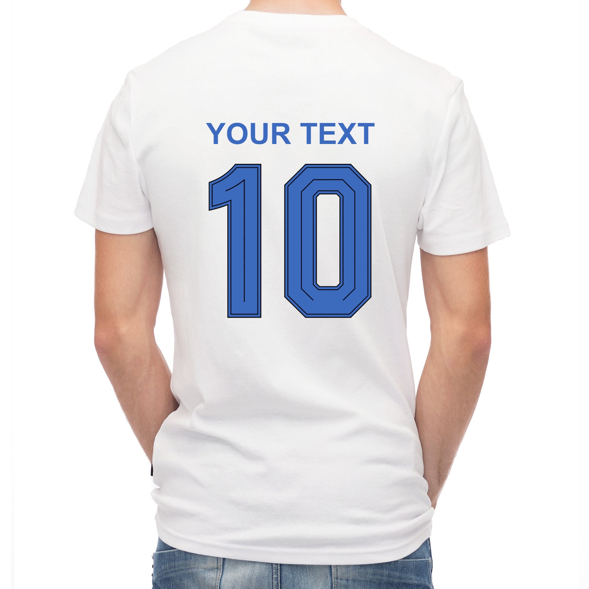 Herren Fußball-T-Shirt mit Nummer 10 Frankreich – eigener Text vorne und hinten