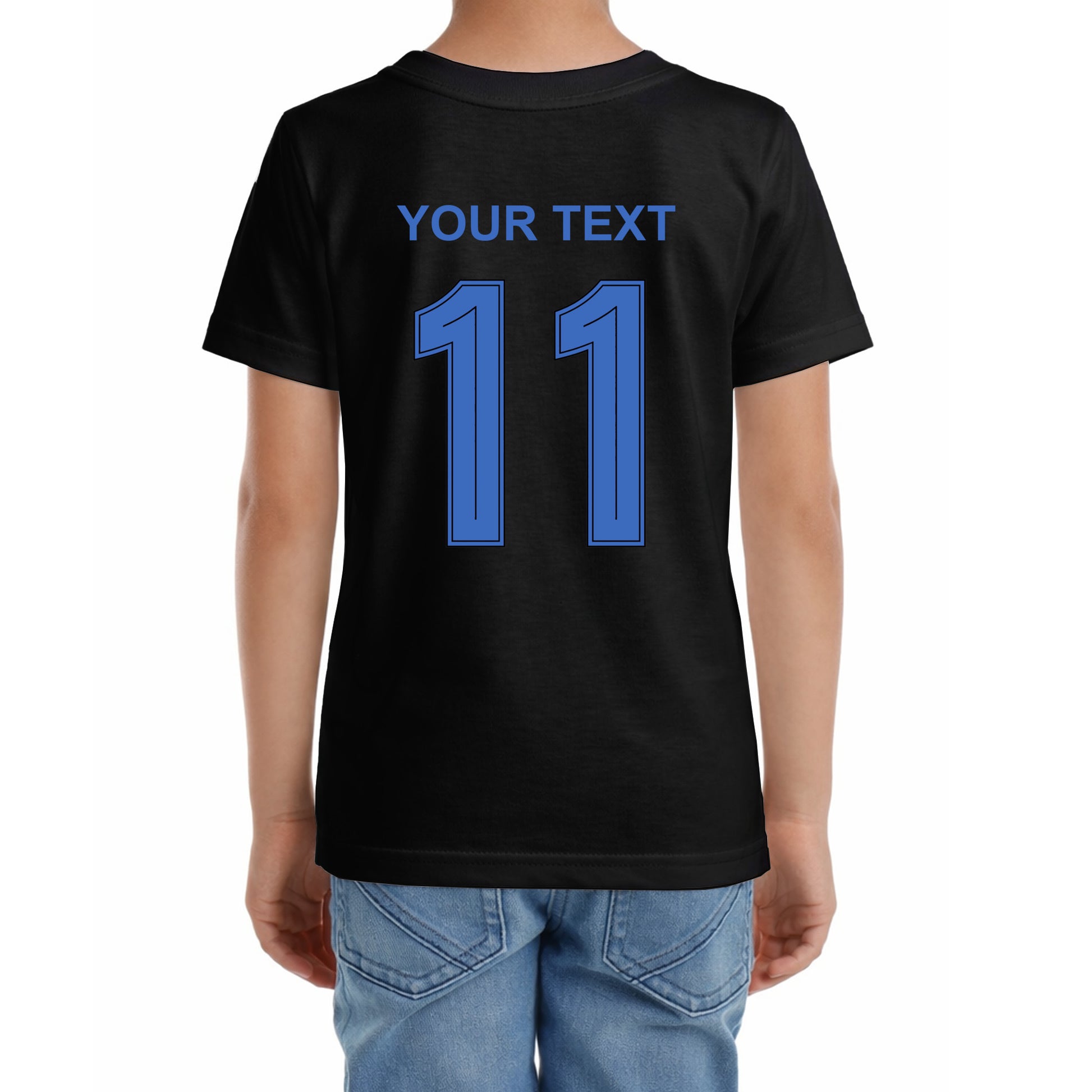 Kinder Fußball-T-Shirt mit Nummer 11 Frankreich – eigener Text vorne und hinten
