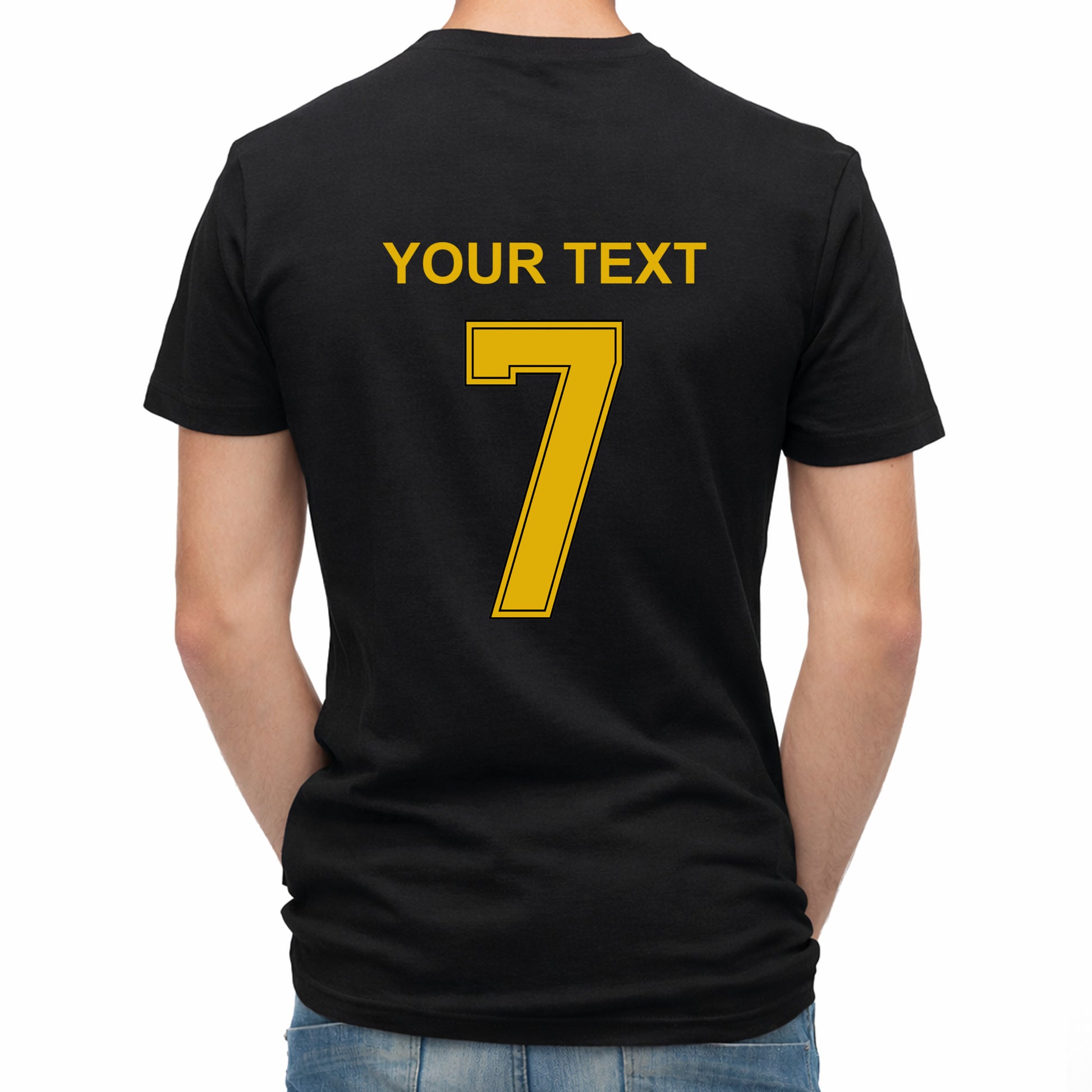 Herren Fußball-T-Shirt mit Nummer 7 Spanien – eigener Text vorne und hinten