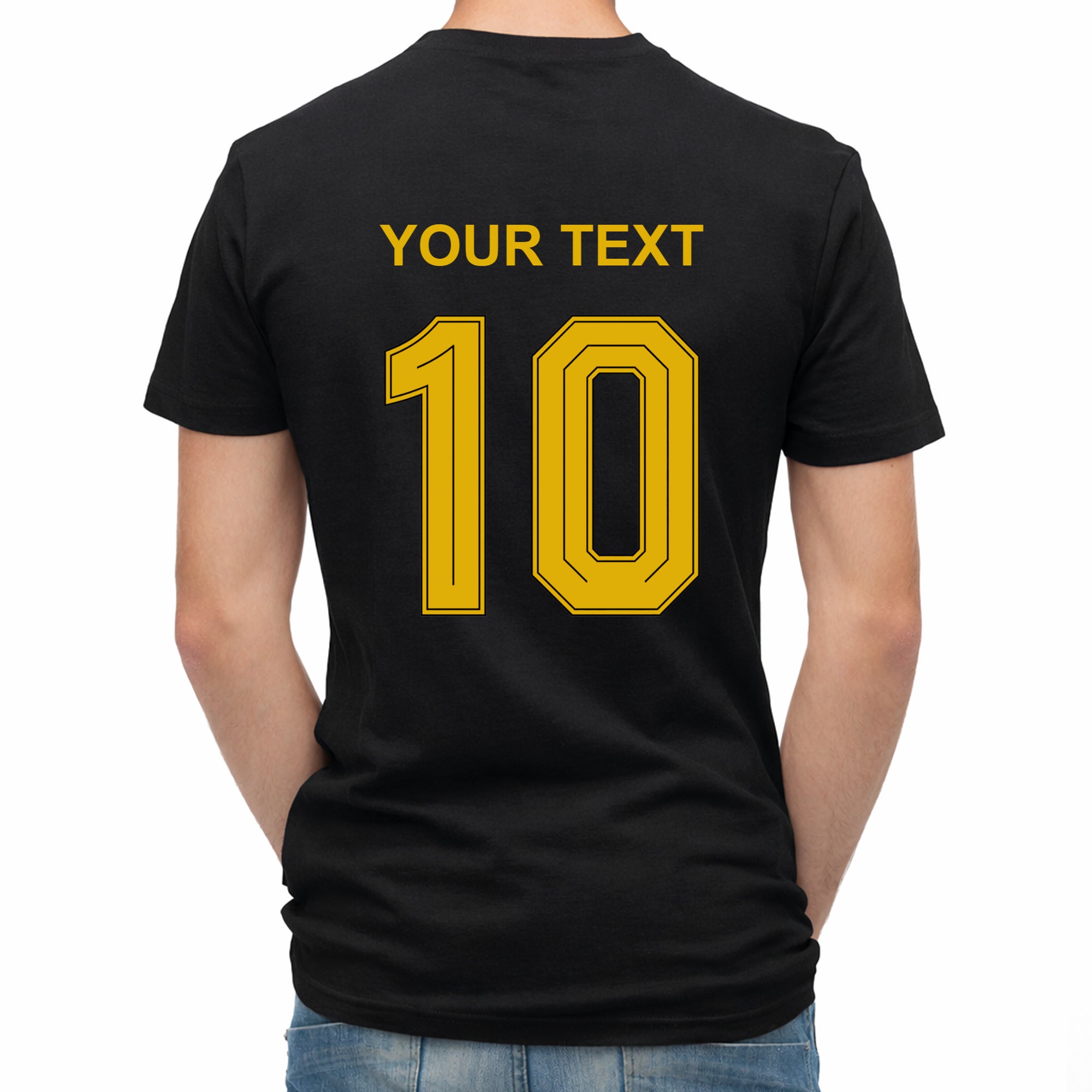 Herren Fußball-T-Shirt mit Nummer 10 Spanien – eigener Text vorne und hinten