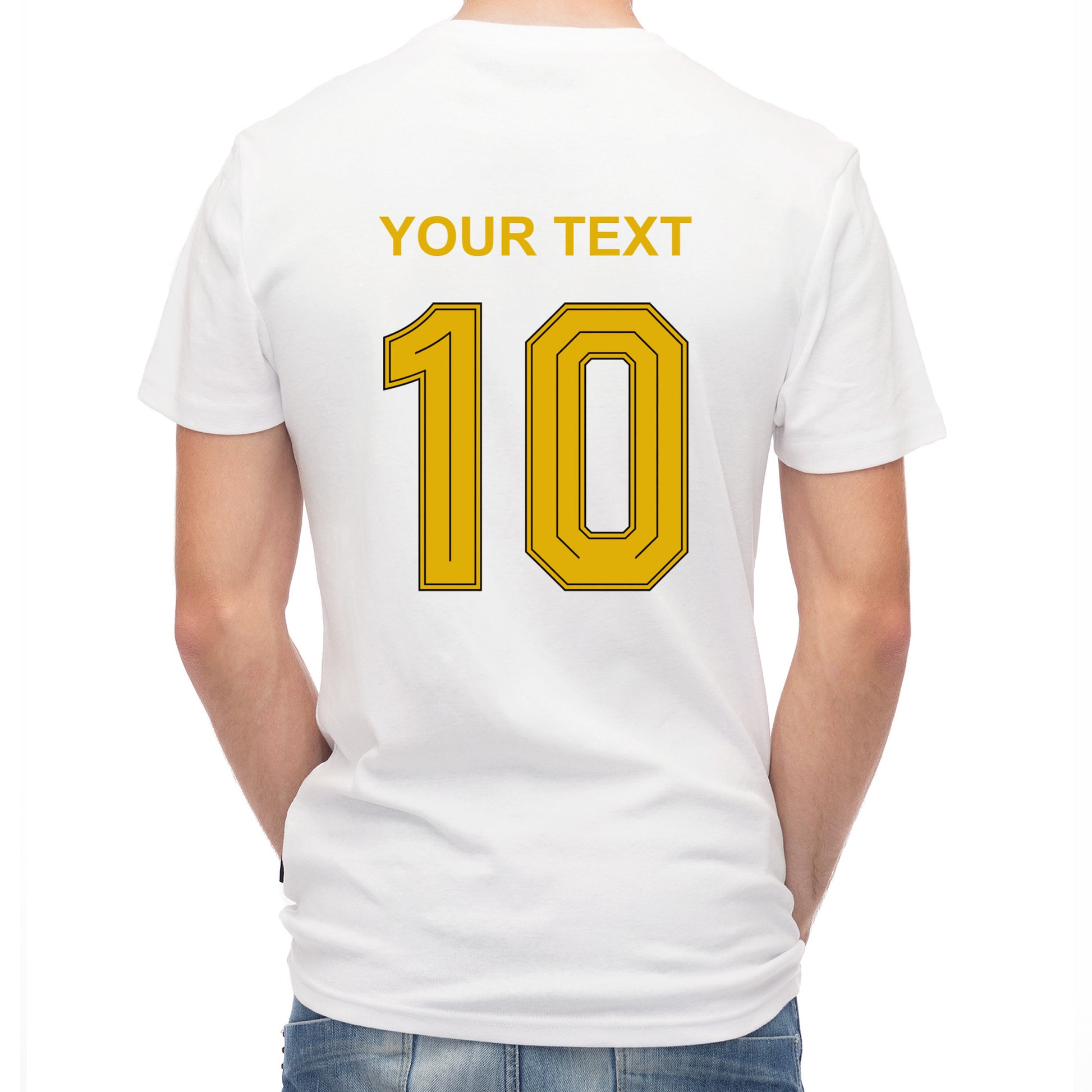 Herren Fußball-T-Shirt mit Nummer 10 Spanien – eigener Text vorne und hinten
