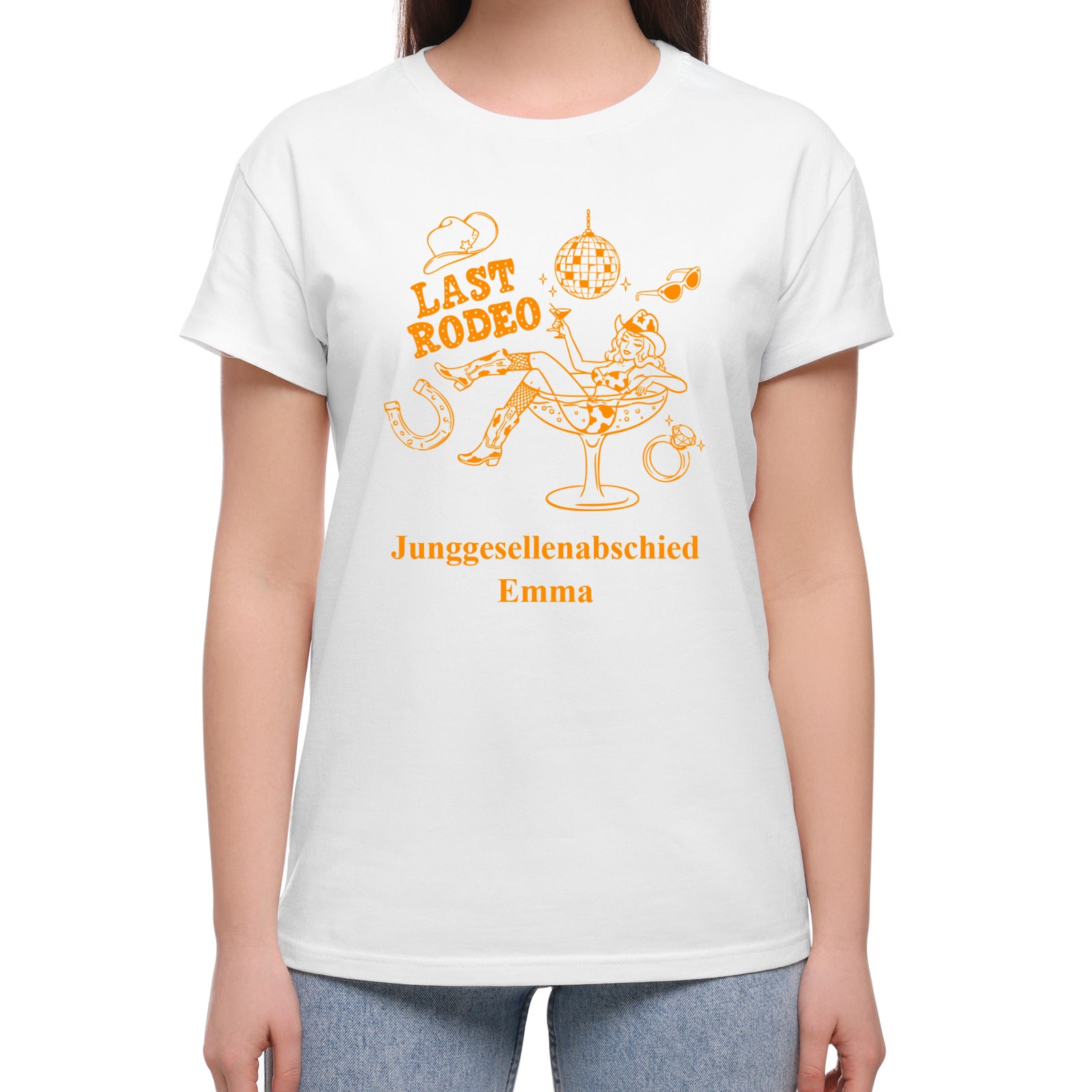 Damen-T-Shirt für den Junggesellinnenabschied Last Rodeo