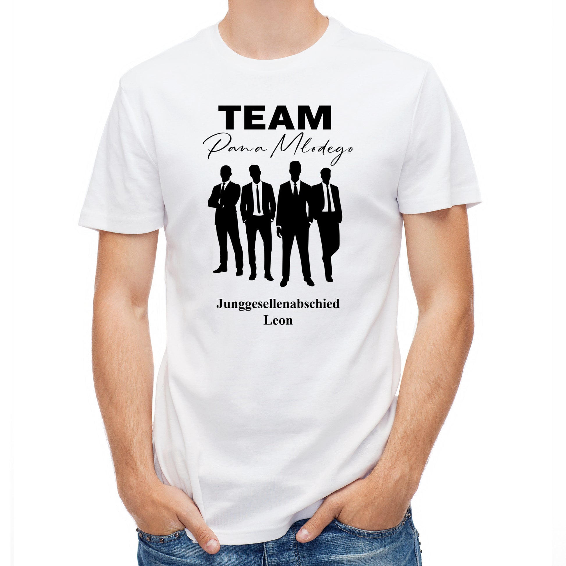 Herren T-Shirt weiß für den Junggesellenabschied