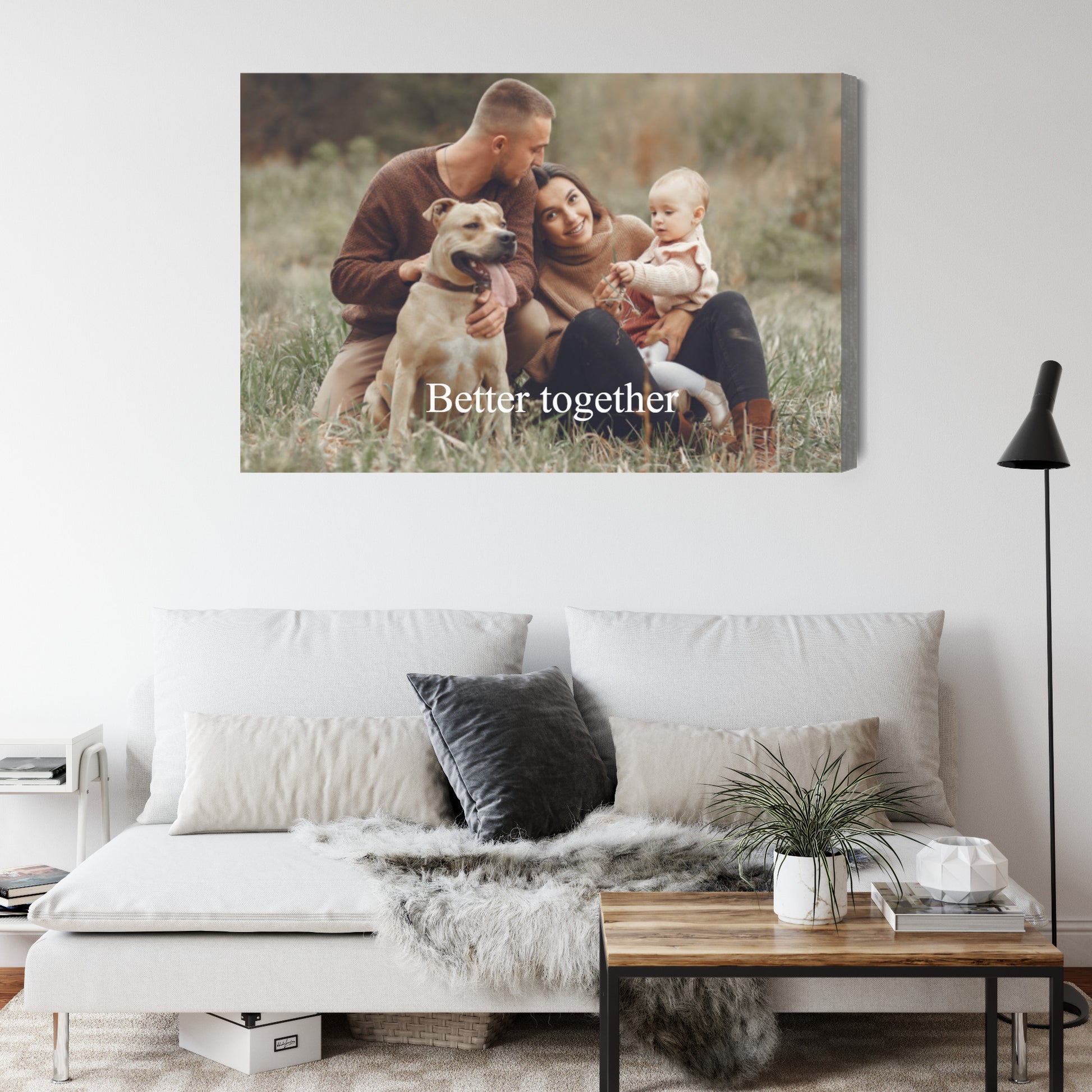 Horizontales Wandbild aus Foto mit Schriftzug