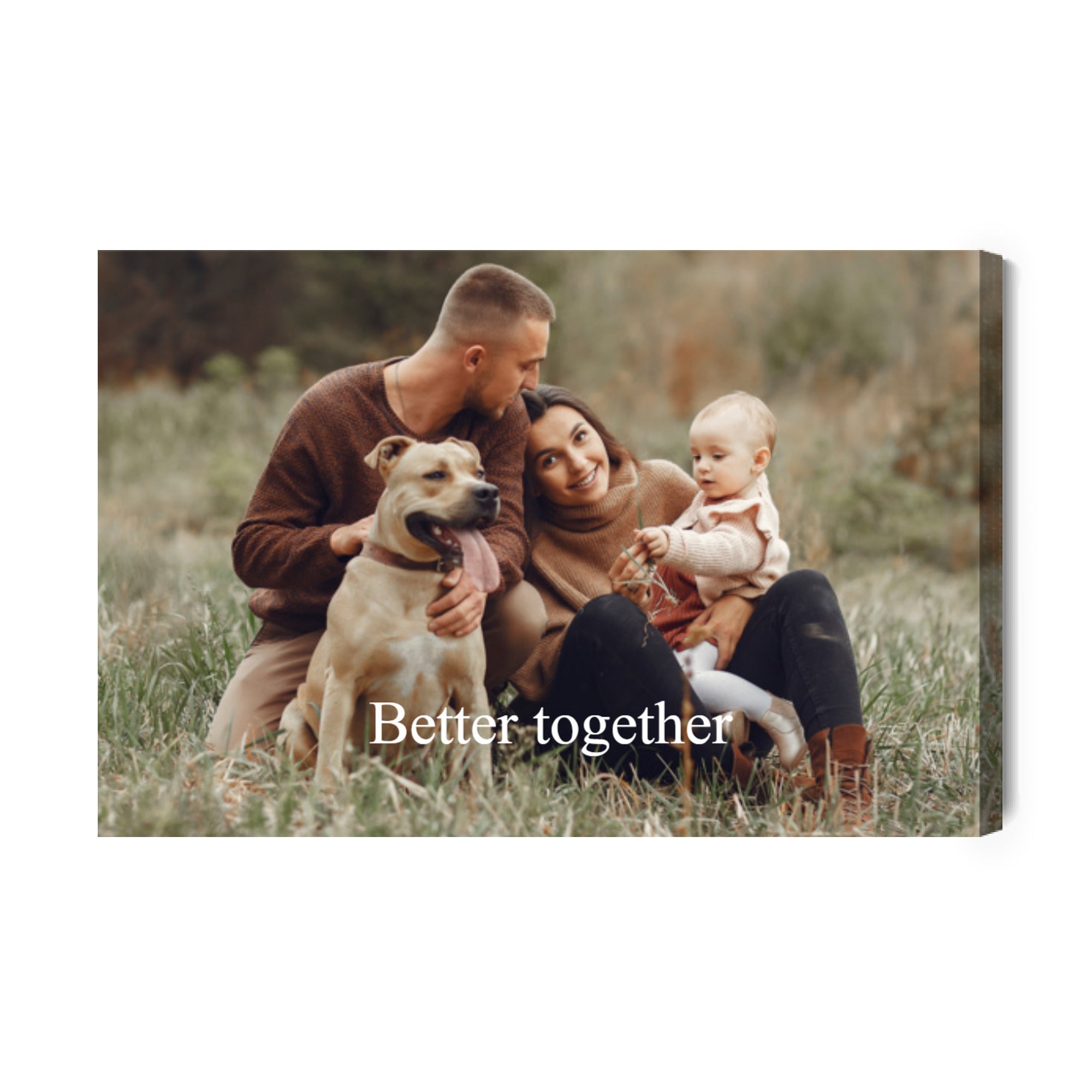 Horizontales Wandbild aus Foto mit Schriftzug