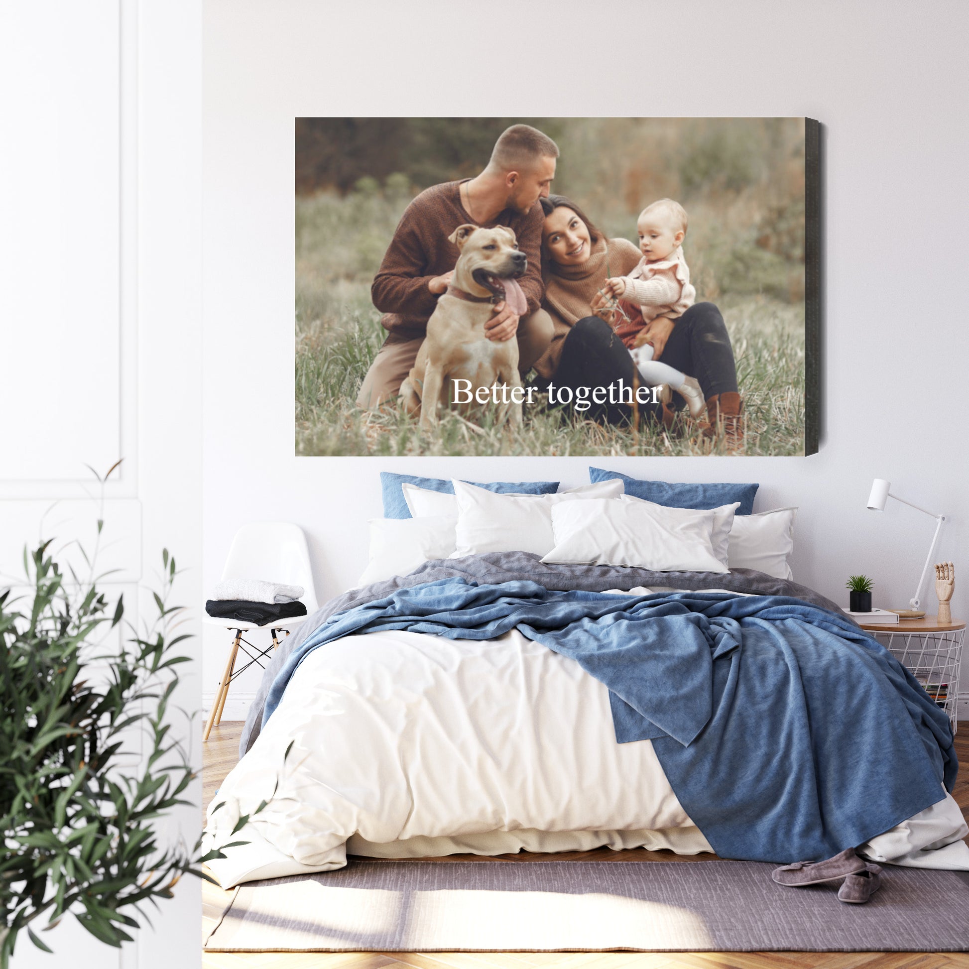 Horizontales Wandbild aus Foto mit Schriftzug