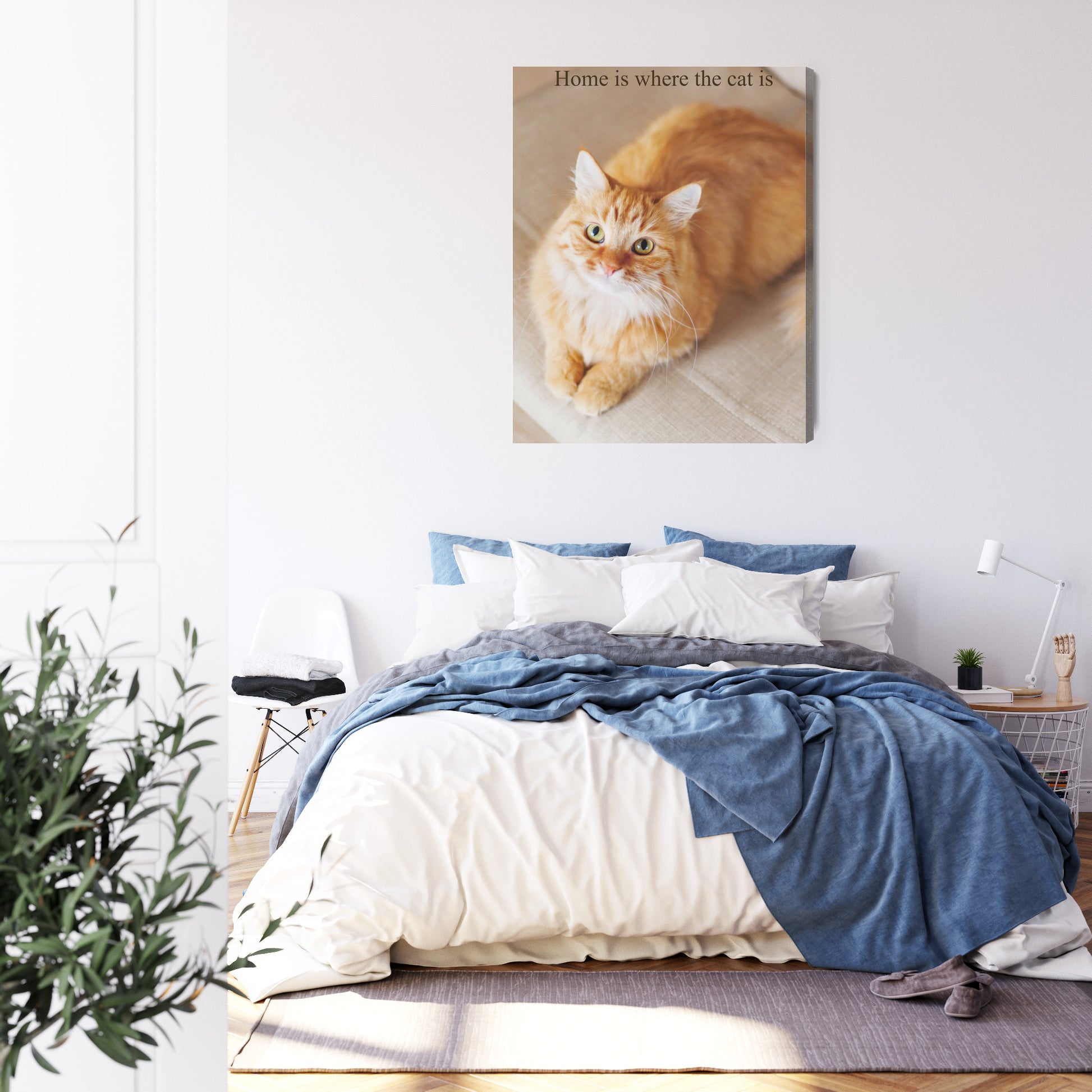 Leinwandbild mit Foto und Text oben