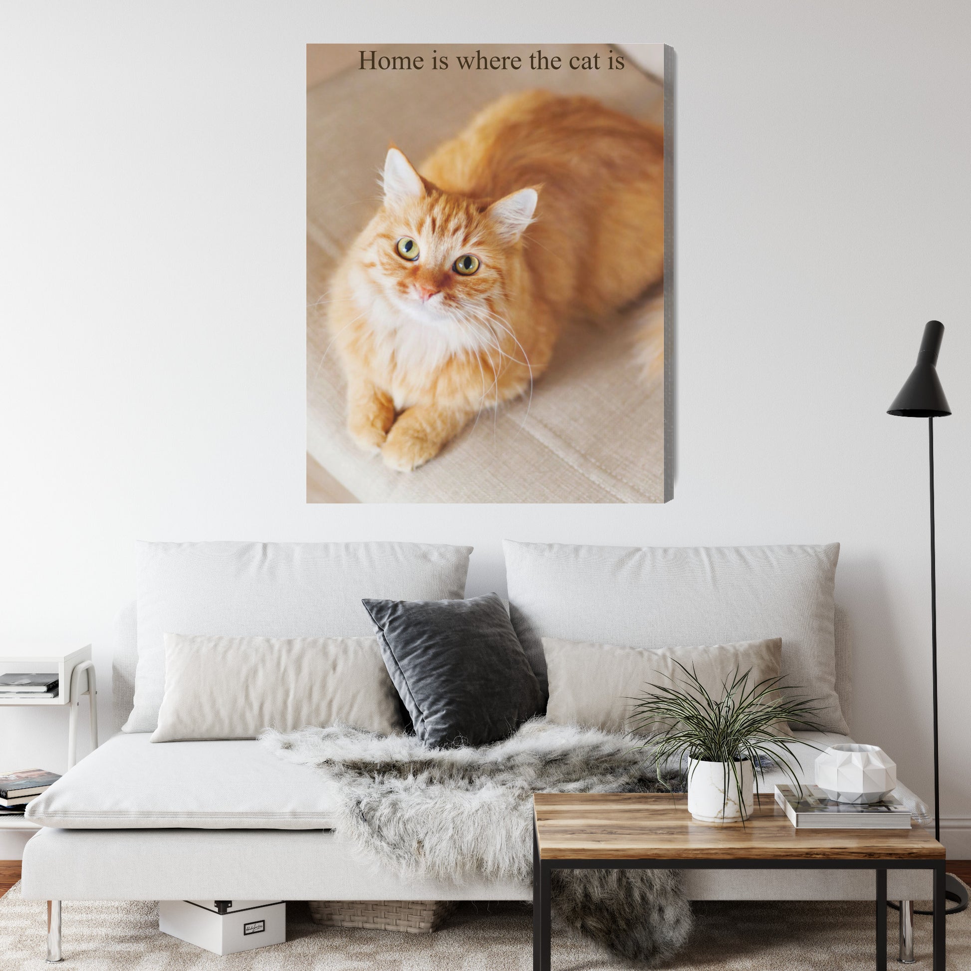 Leinwandbild mit Foto und Text oben