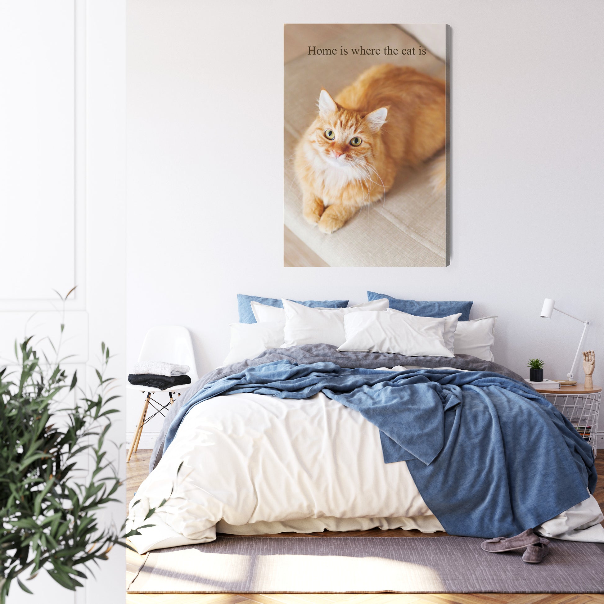 Leinwandbild mit Foto und Text oben