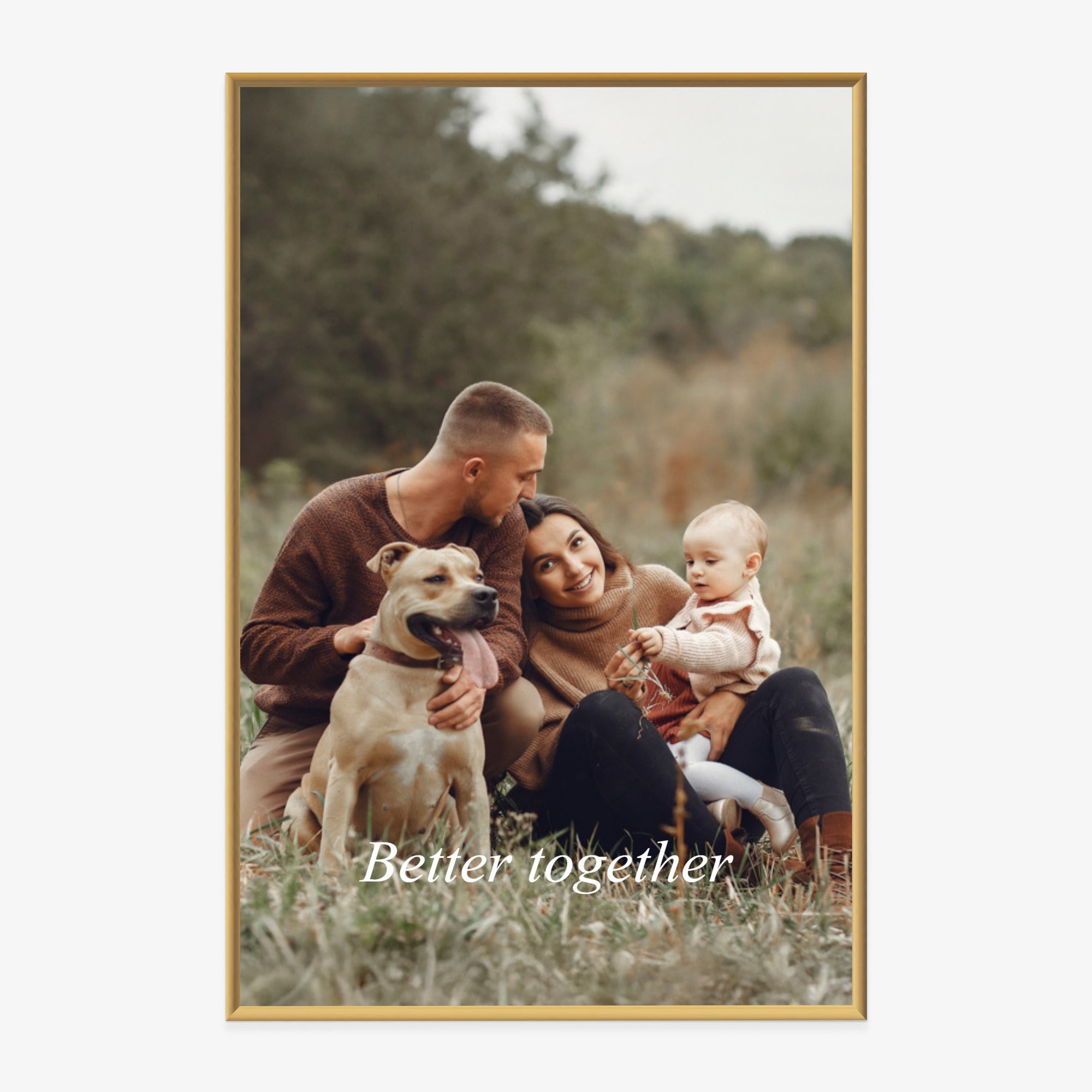 Poster im Rahmen aus Foto mit Schriftzug