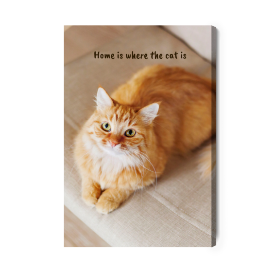 Leinwandbild mit Foto und Text oben